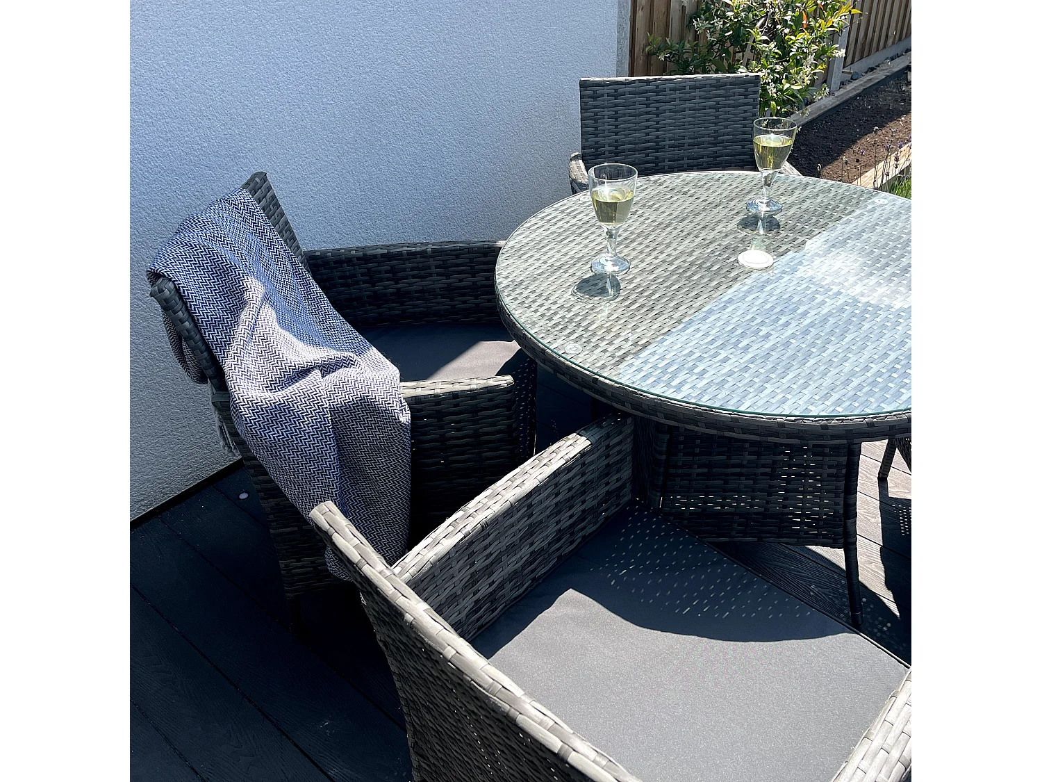 Amazon 5-Piece Rattan Wicker Relaxed Garden Dining Set
