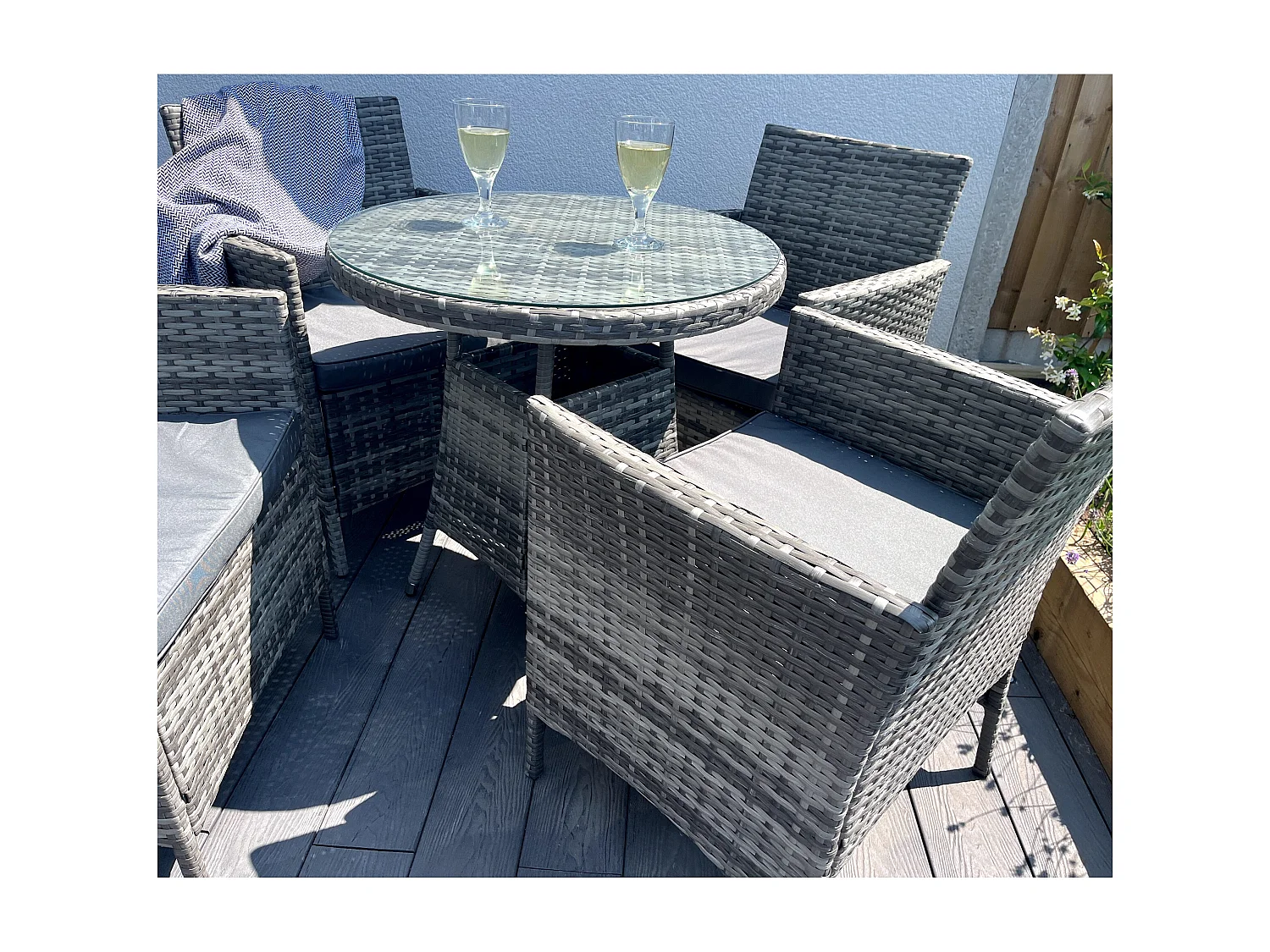 Amazon 5-Piece Rattan Wicker Relaxed Garden Dining Set