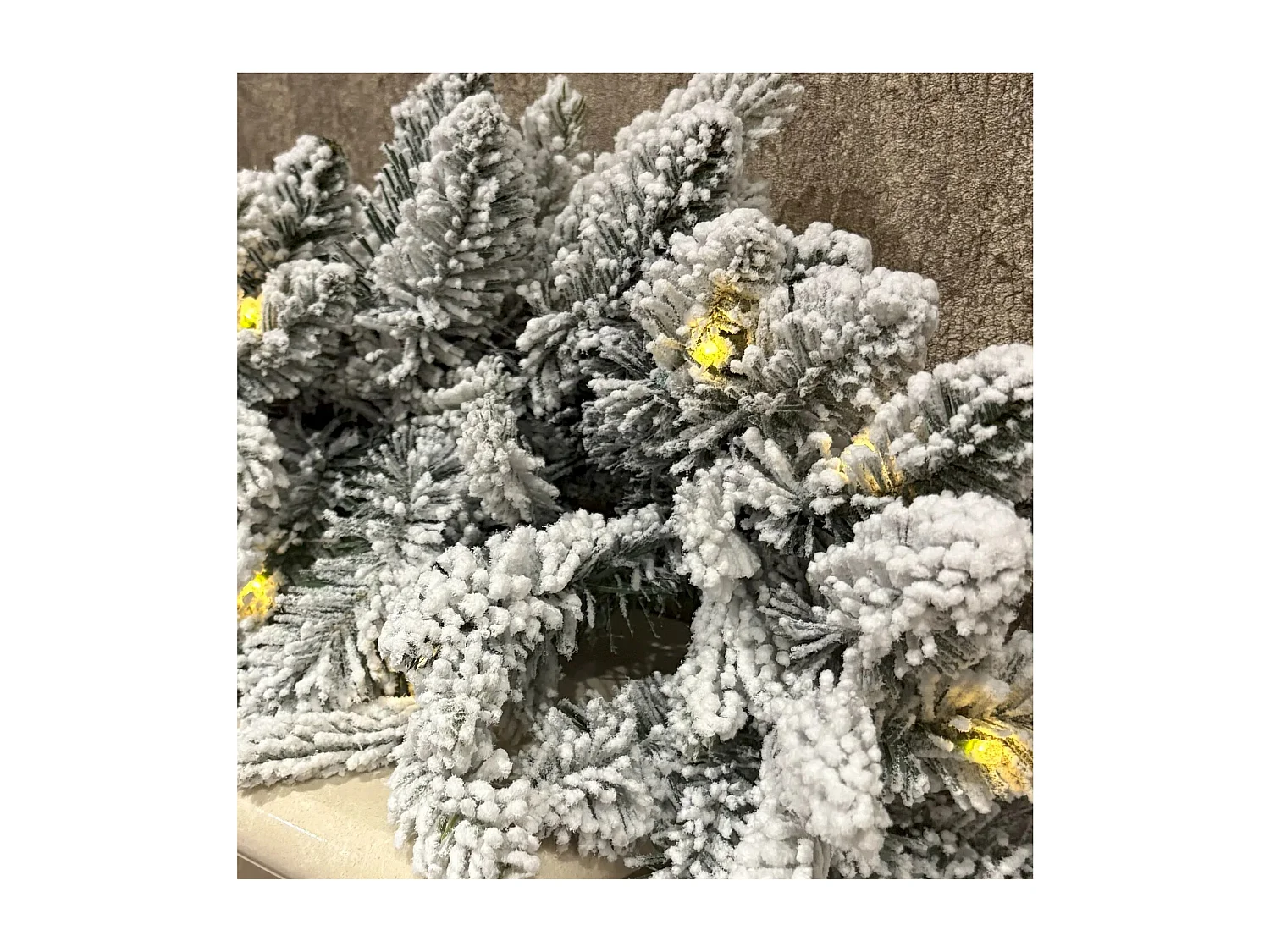 270cm Premium Mixed branch prelit Snow filled Christmas Garland - with timer