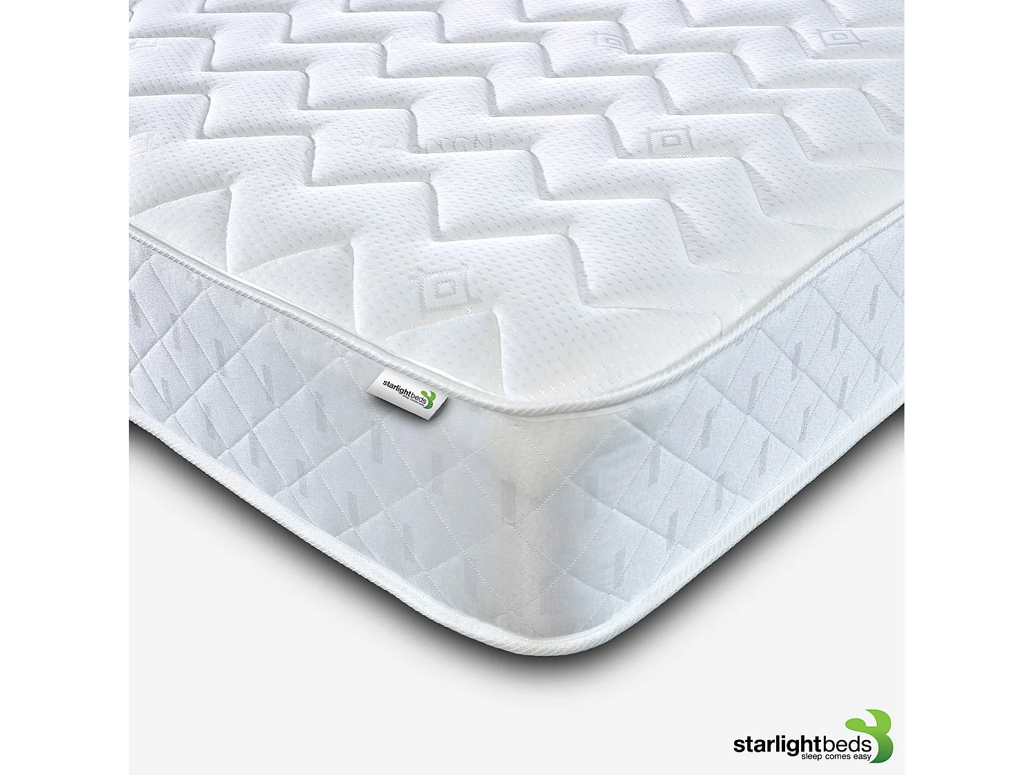 Essentials Zig Zag White Memory Foam Spring Mattress 19cm Deep