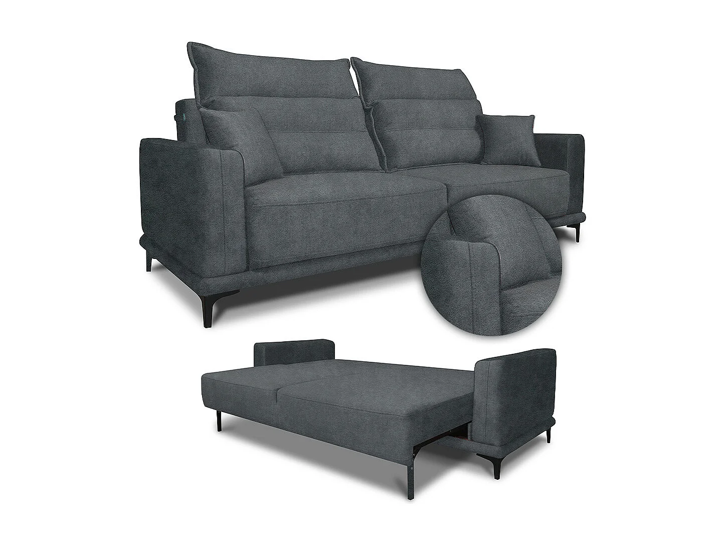 Sofa anthrazit 236x100x87.5 caprioli