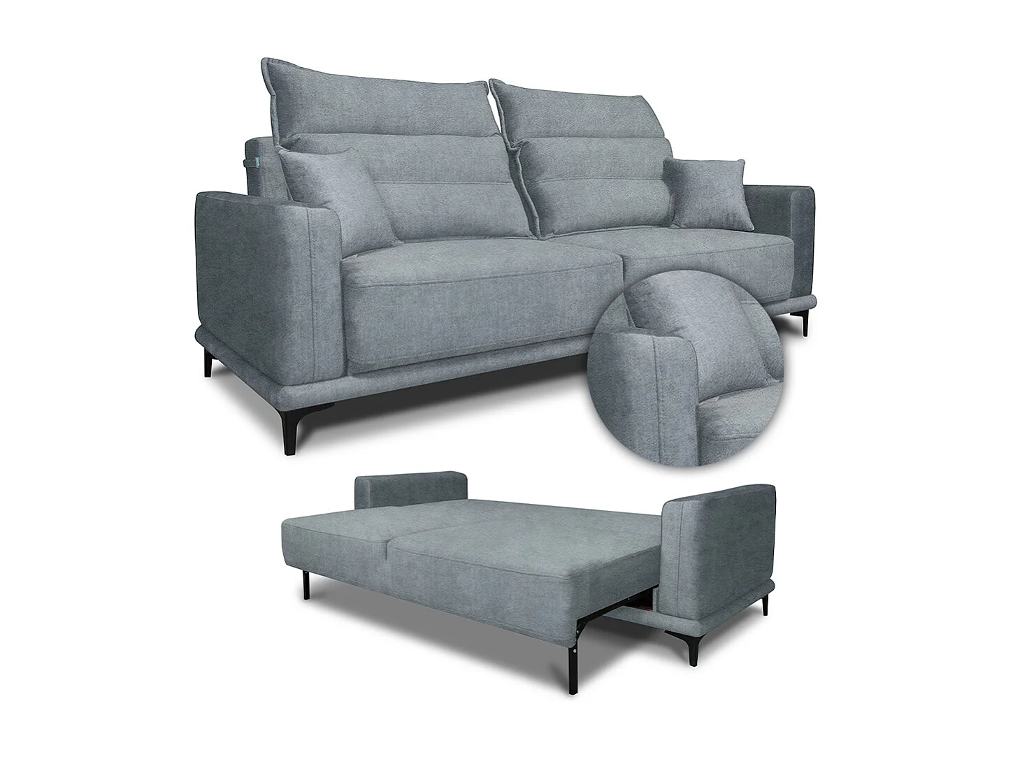 Sofa grau 236x100x87.5 caprioli