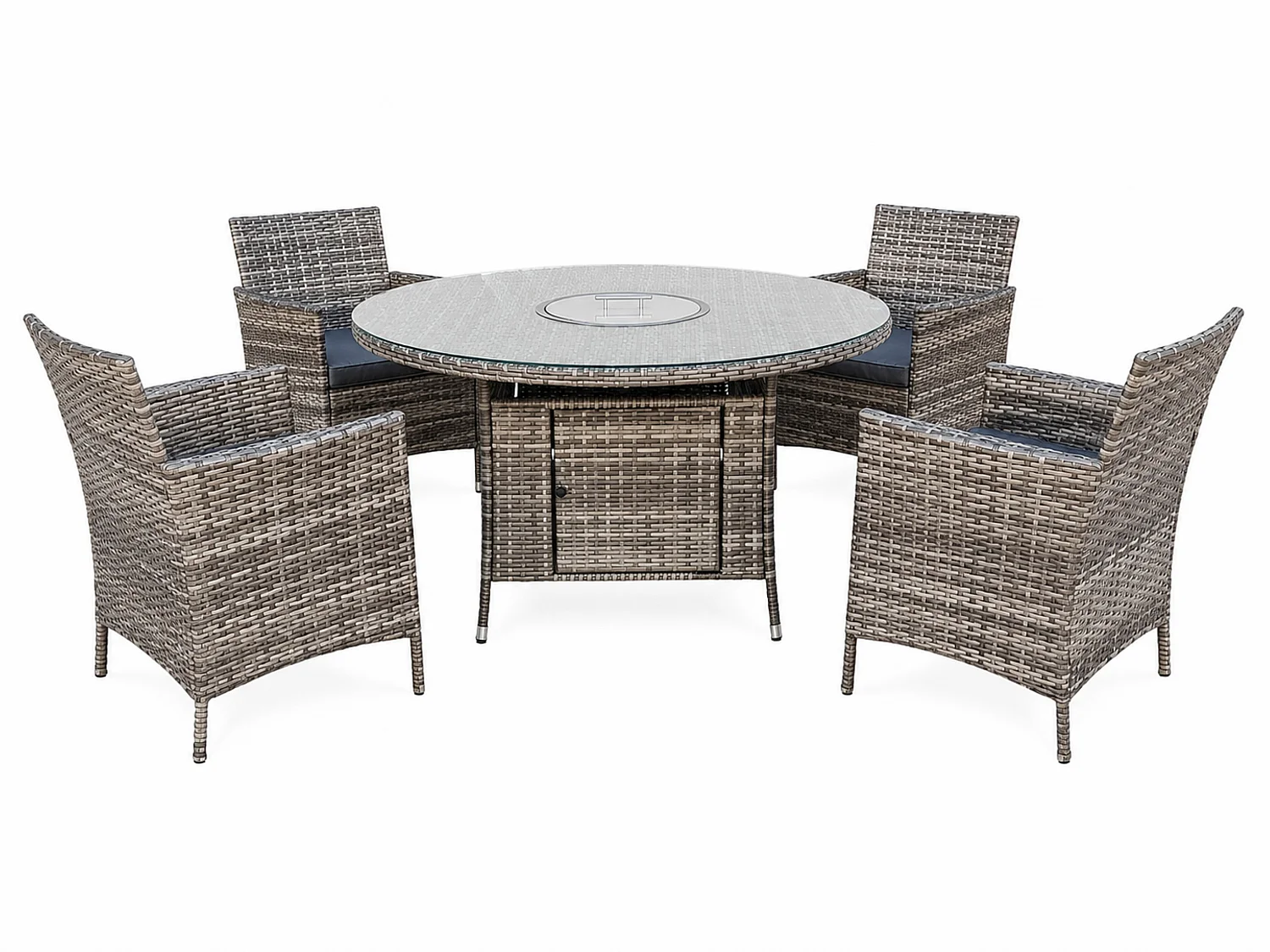 Amazon Rattan Fire Pit Dining Set - Round Table with 4 Chairs