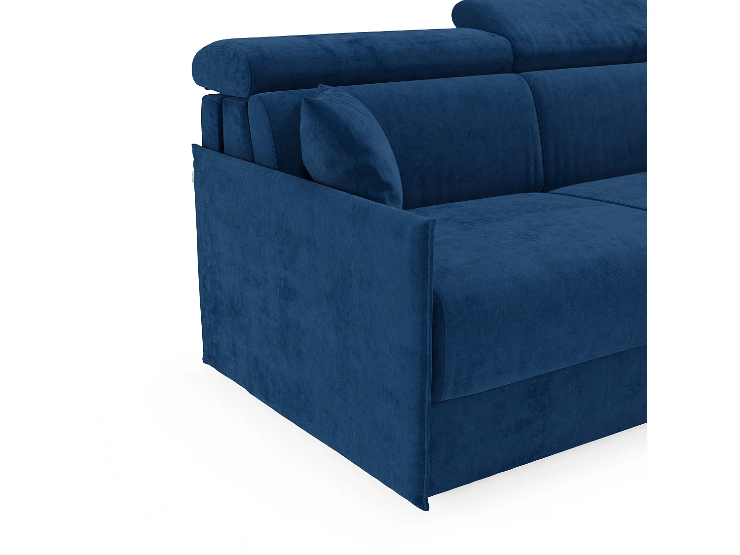 Miryam Ecksofa mit Matratze mit verstellbaren Kopfstützen aus weichem, fleckenabweisendem Stoff T31 232 cm links blau
