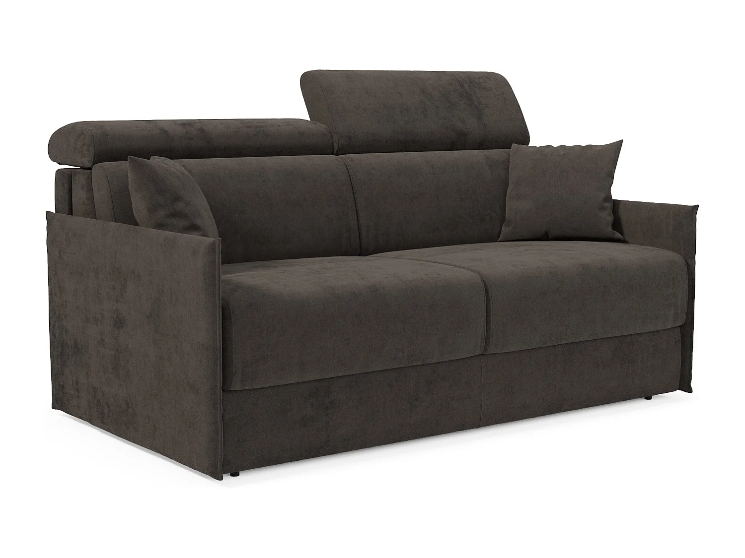 Miryam Schlafsofa mit Matratze mit verstellbaren Kopfstützen aus weichem, fleckenabweisendem Stoff T31 149 cm schwarz