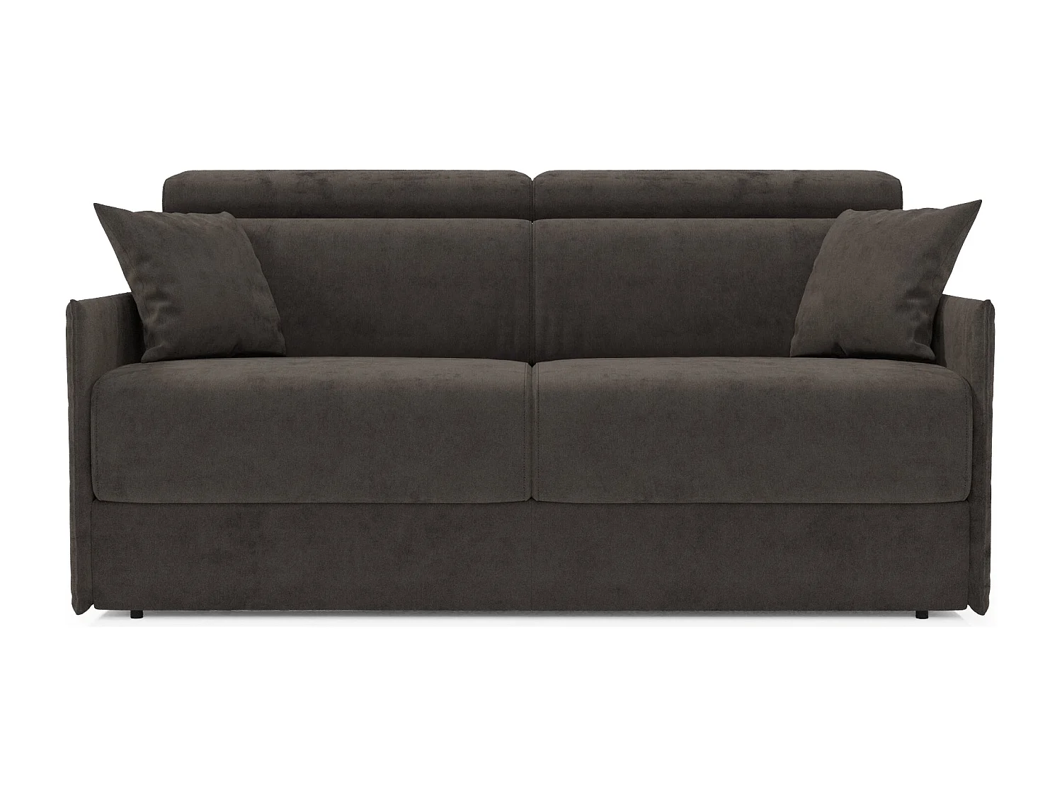 Miryam Schlafsofa mit Matratze mit verstellbaren Kopfstützen aus weichem, fleckenabweisendem Stoff T31 149 cm schwarz