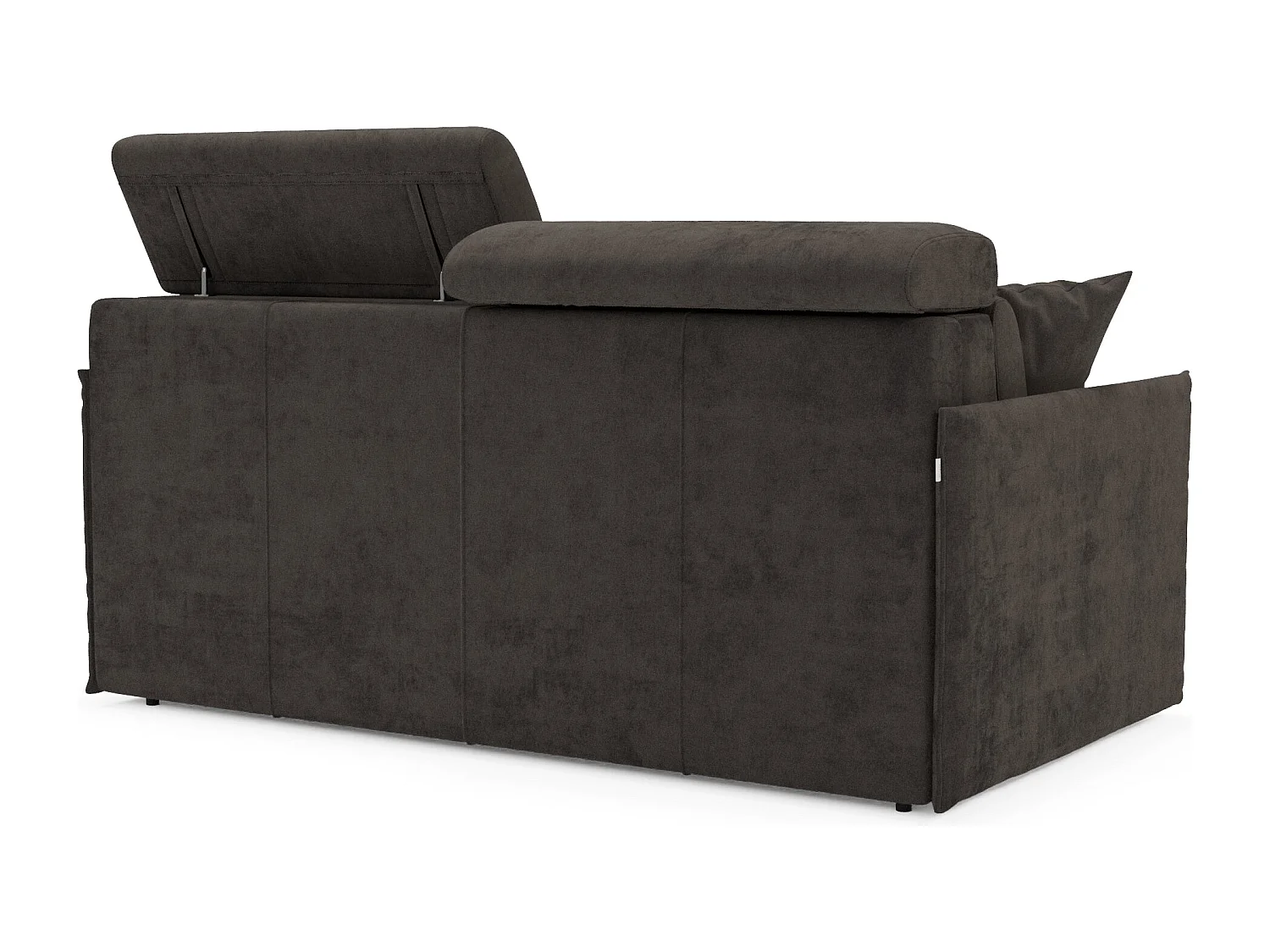 Miryam Schlafsofa mit Matratze mit verstellbaren Kopfstützen aus weichem, fleckenabweisendem Stoff T31 149 cm schwarz