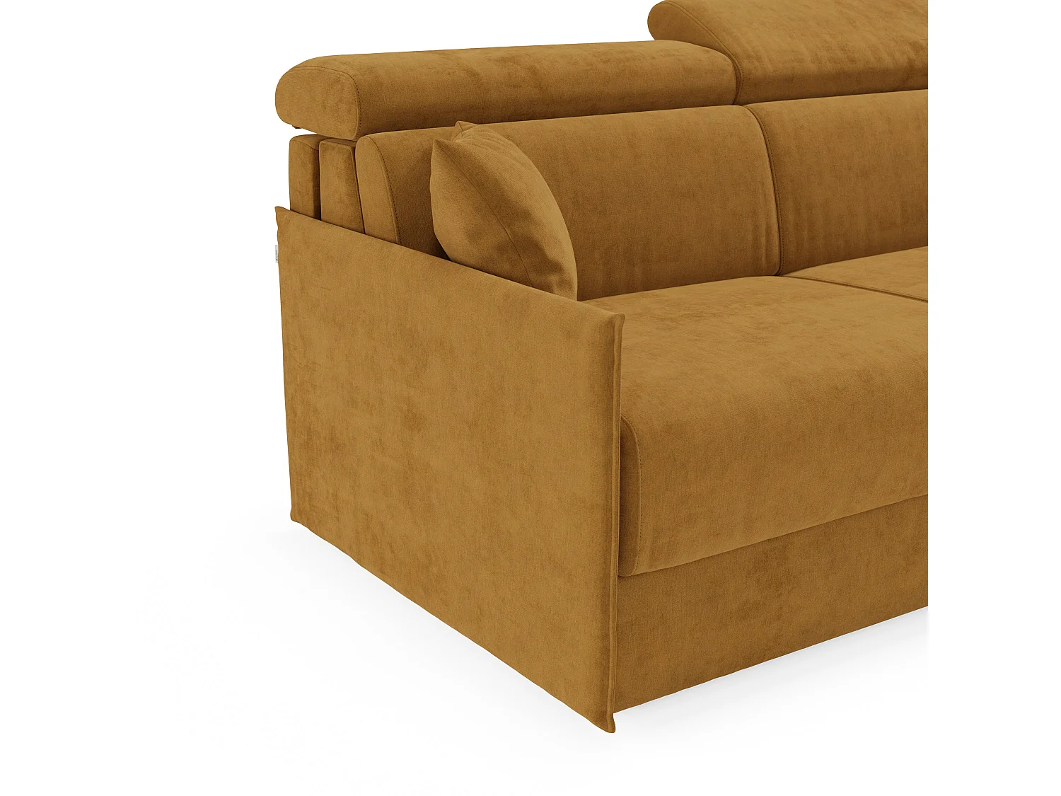 Miryam Ecksofa mit Matratze mit verstellbaren Kopfstützen aus weichem, fleckenabweisendem Stoff T31 232 cm rechts gelb