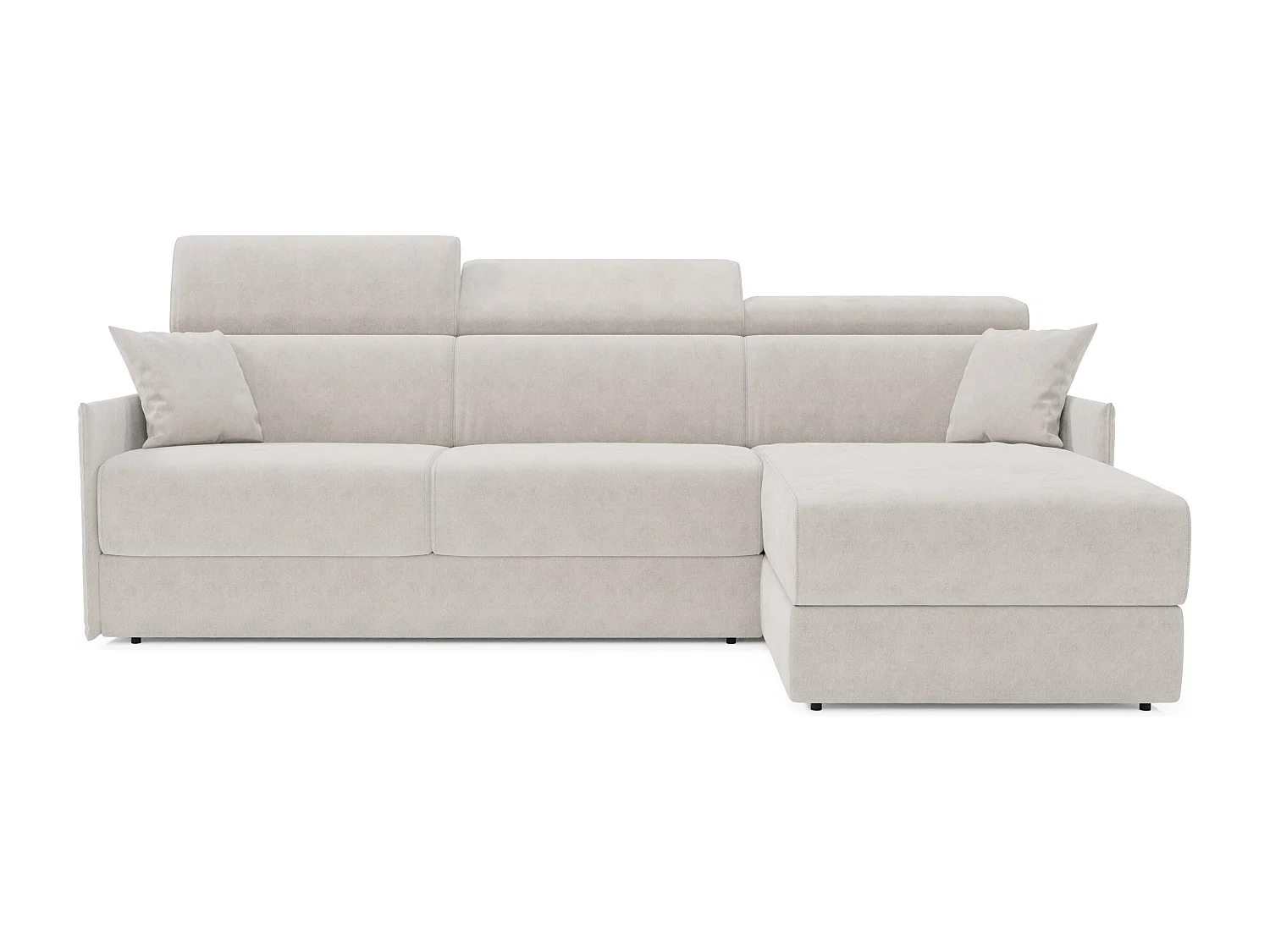 Miryam Canapé convertible d'angle en tissu détachable T31 272 cm Droit blanc