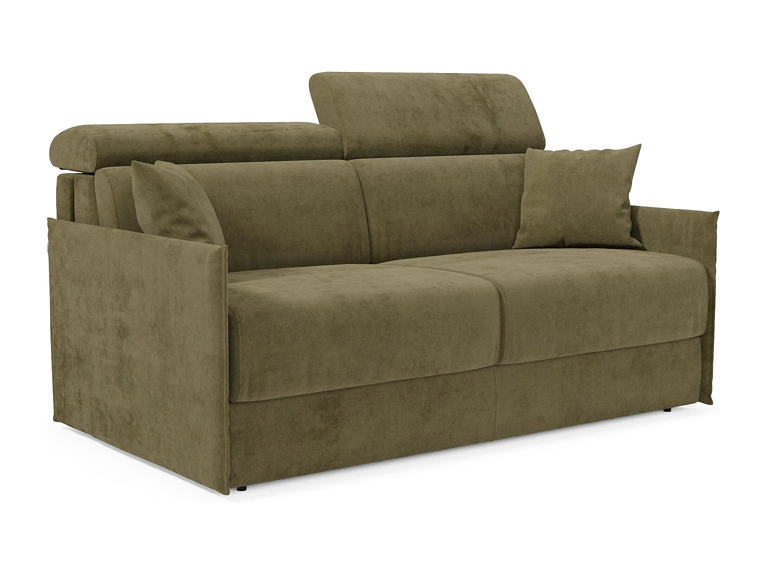 Miryam Schlafsofa mit Matratze mit verstellbaren Kopfstützen aus weichem, fleckenabweisendem Stoff T31 169 cm grün