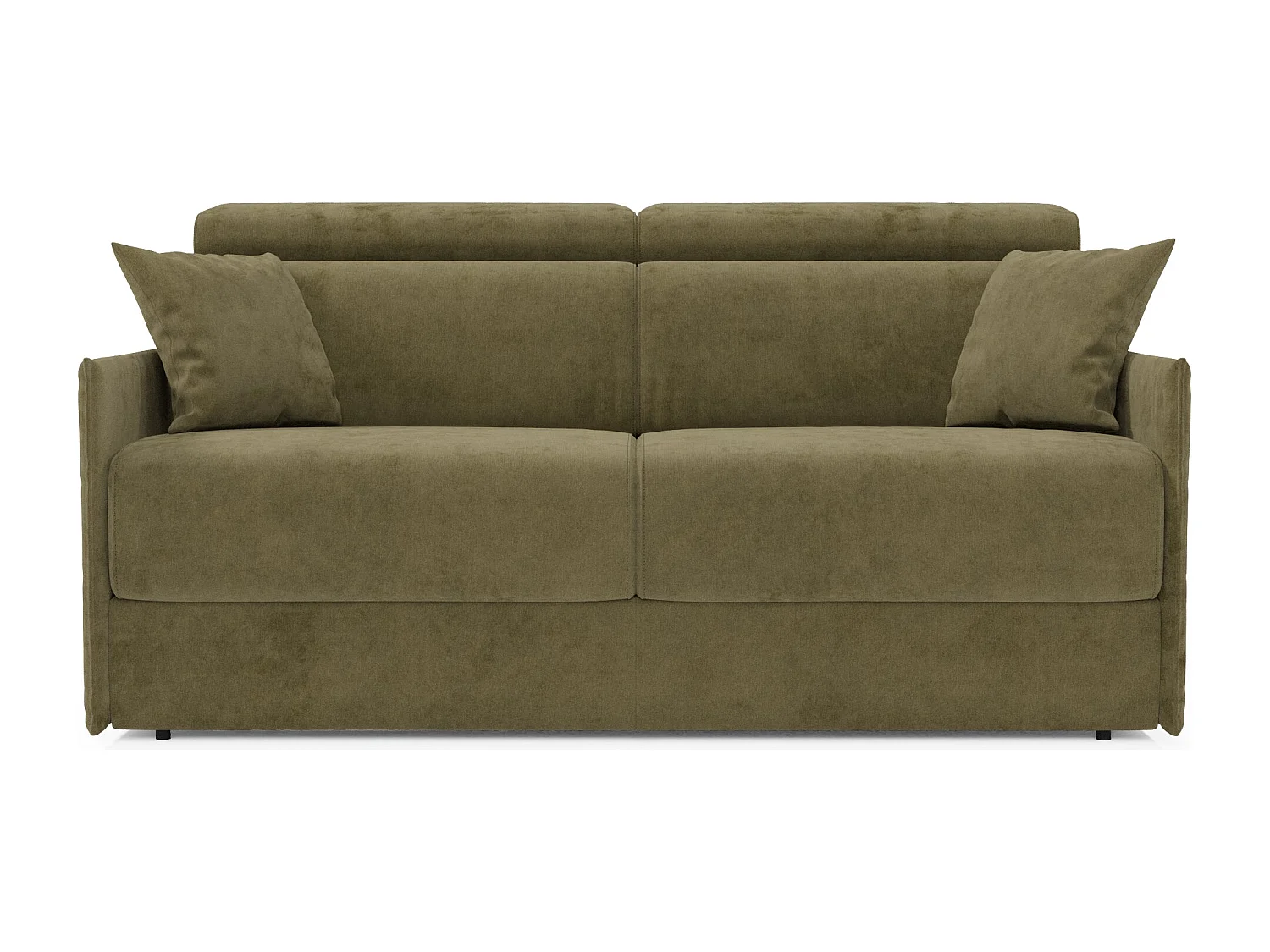Miryam Schlafsofa mit Matratze mit verstellbaren Kopfstützen aus weichem, fleckenabweisendem Stoff T31 169 cm grün