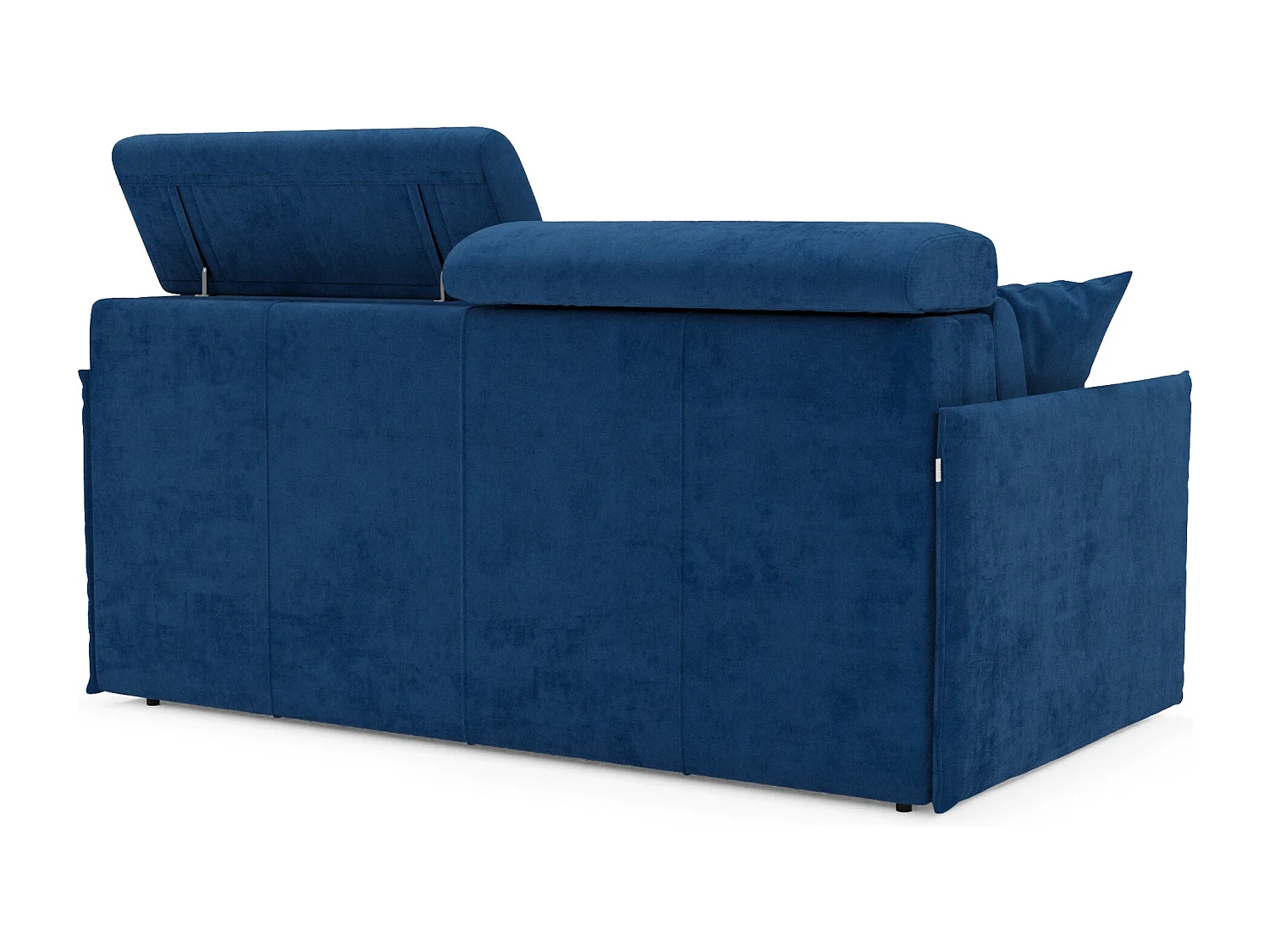 Miryam Schlafsofa mit Matratze mit verstellbaren Kopfstützen aus weichem, fleckenabweisendem Stoff T31 149 cm blau