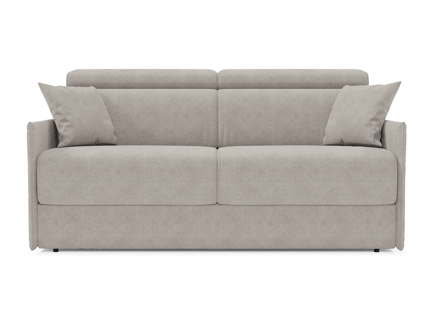 Miryam Schlafsofa mit Matratze mit verstellbaren Kopfstützen aus weichem, fleckenabweisendem Stoff T31 149 cm grau