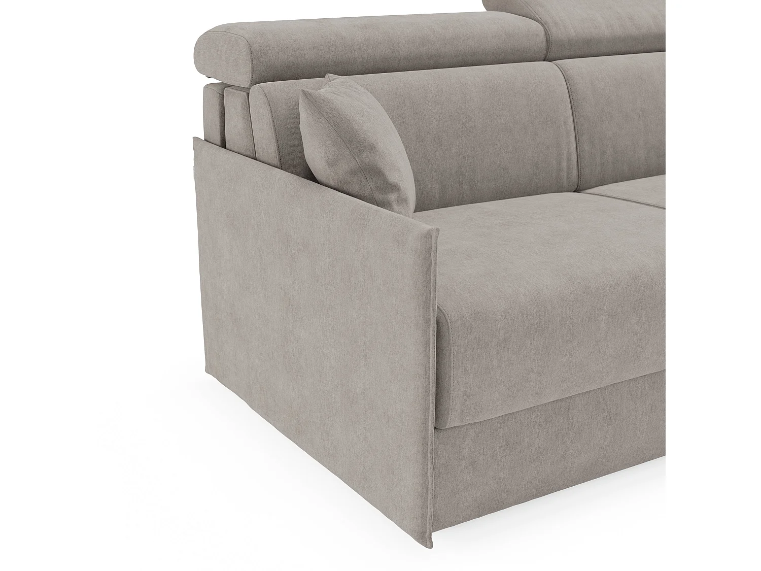 Miryam Schlafsofa mit Matratze mit verstellbaren Kopfstützen aus weichem, fleckenabweisendem Stoff T31 149 cm grau