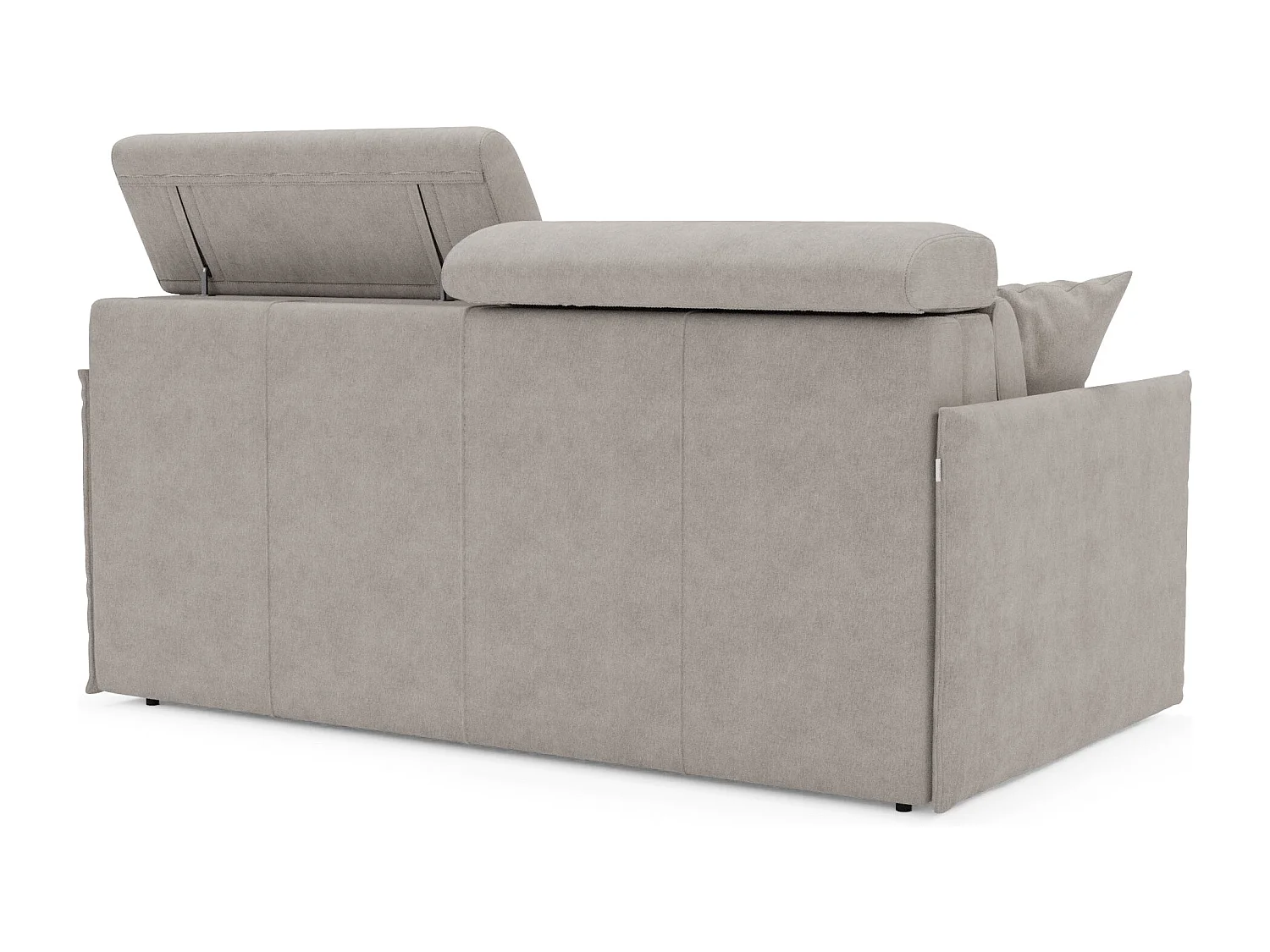 Miryam Schlafsofa mit Matratze mit verstellbaren Kopfstützen aus weichem, fleckenabweisendem Stoff T31 149 cm grau