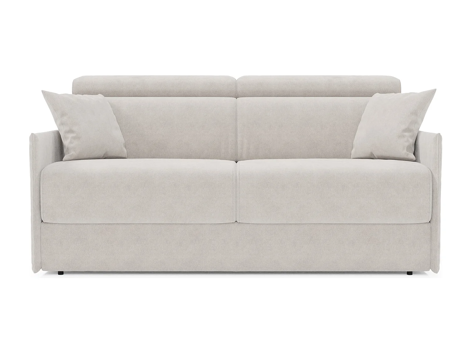 Miryam Schlafsofa mit Matratze mit verstellbaren Kopfstützen aus weichem, fleckenabweisendem Stoff T31 149 cm weiß