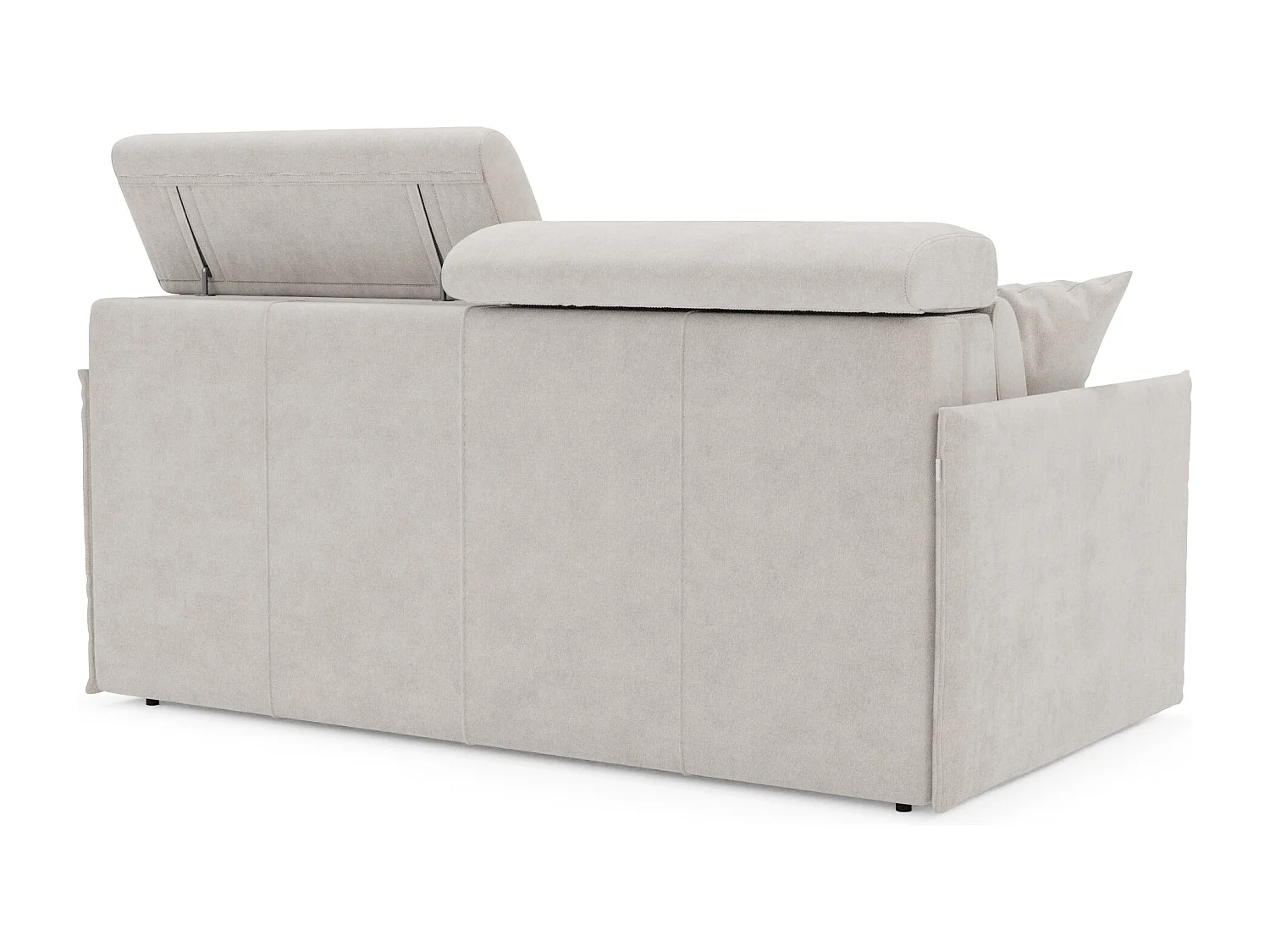 Miryam Schlafsofa mit Matratze mit verstellbaren Kopfstützen aus weichem, fleckenabweisendem Stoff T31 149 cm weiß