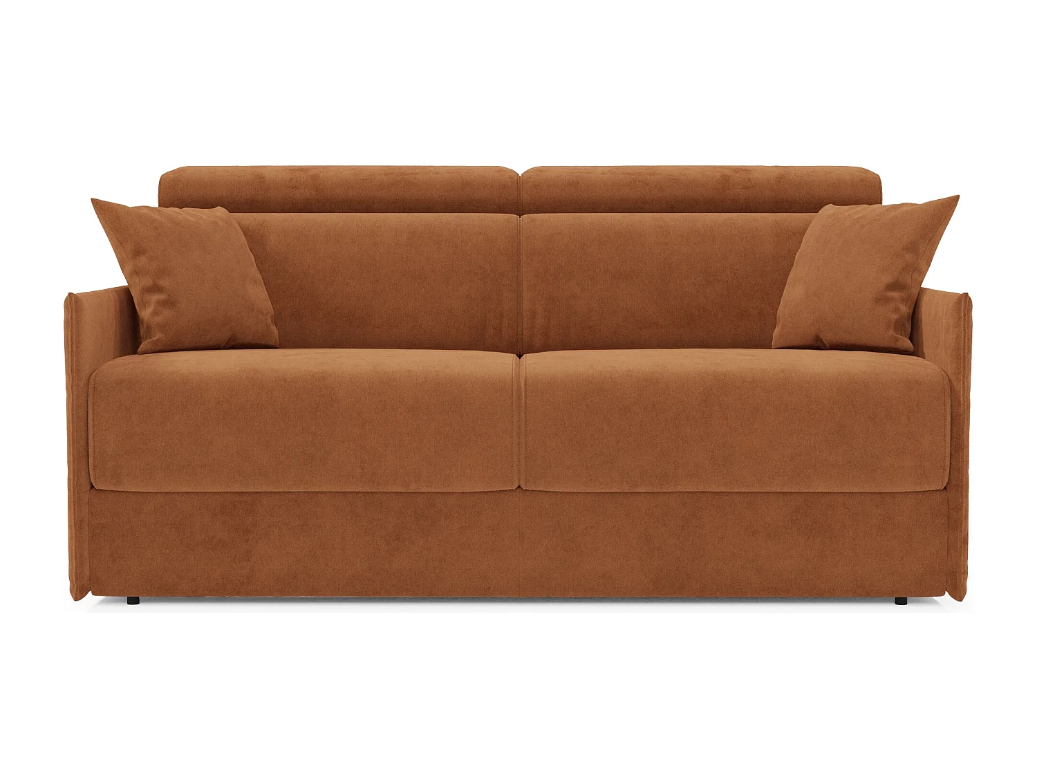 Miryam Schlafsofa mit Matratze mit verstellbaren Kopfstützen aus weichem, fleckenabweisendem Stoff T31 169 cm rostrot