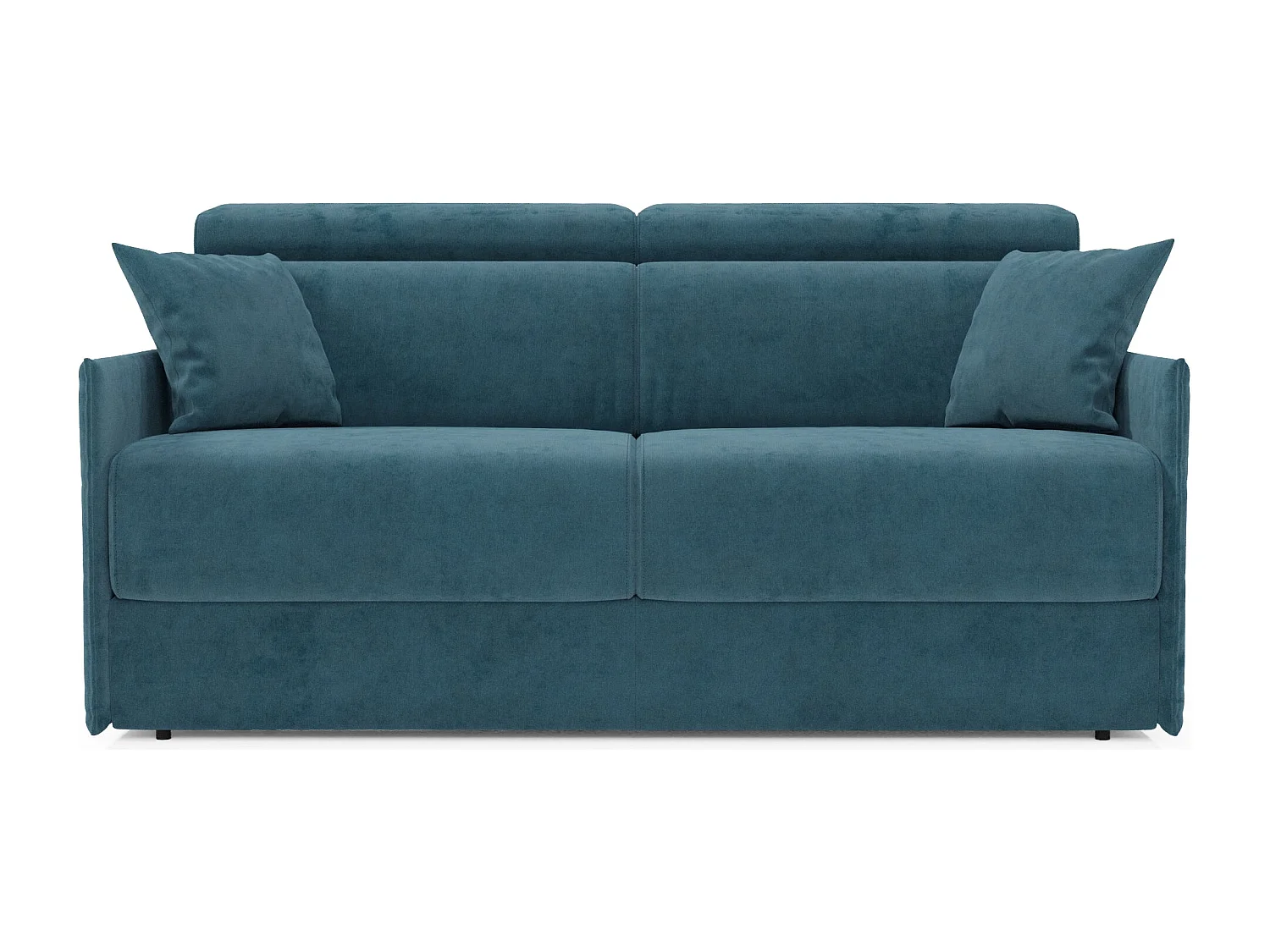 Miryam Schlafsofa mit Matratze mit verstellbaren Kopfstützen aus weichem, fleckenabweisendem Stoff T31 149 cm petrol