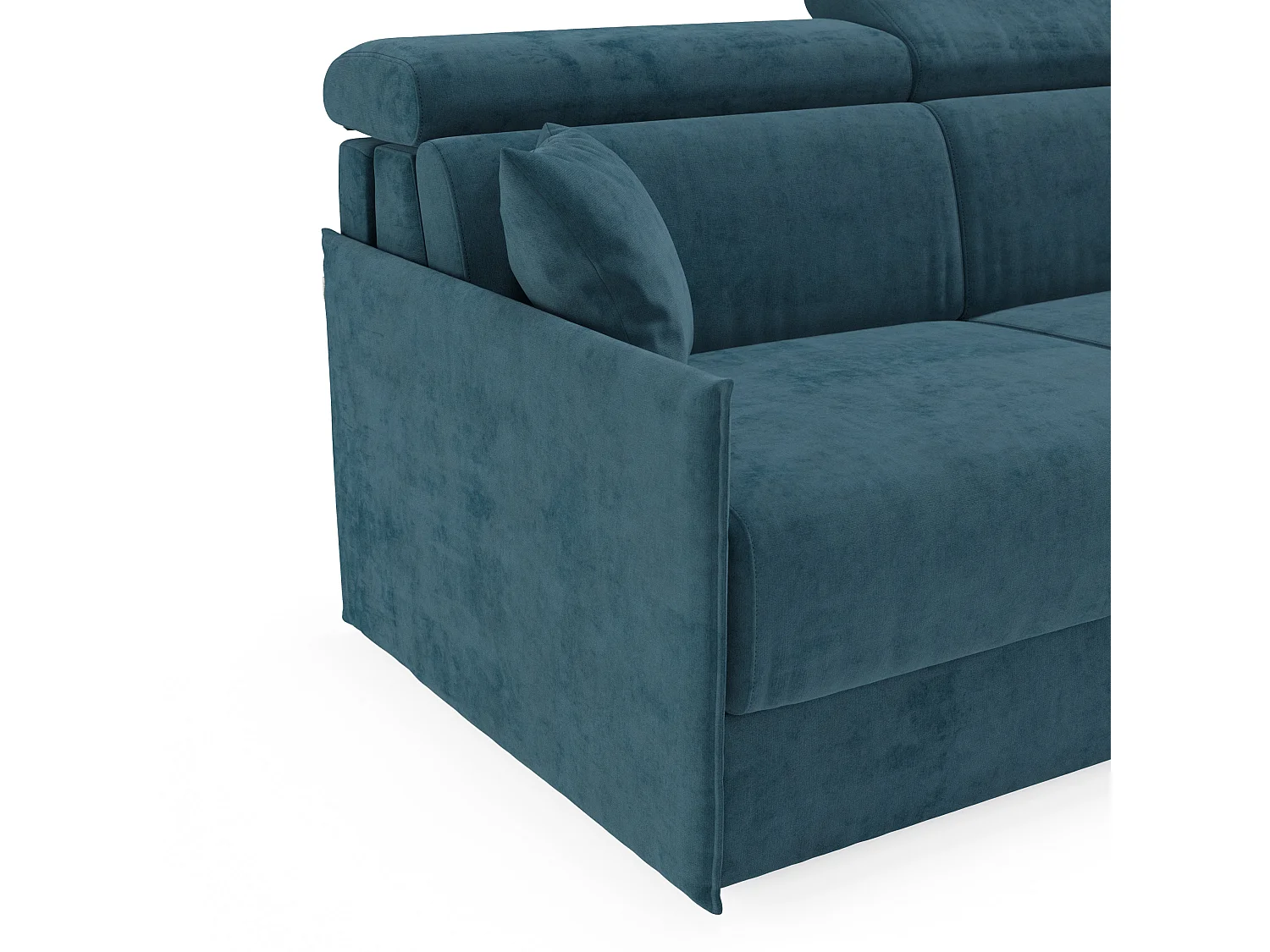 Miryam Schlafsofa mit Matratze mit verstellbaren Kopfstützen aus weichem, fleckenabweisendem Stoff T31 149 cm petrol