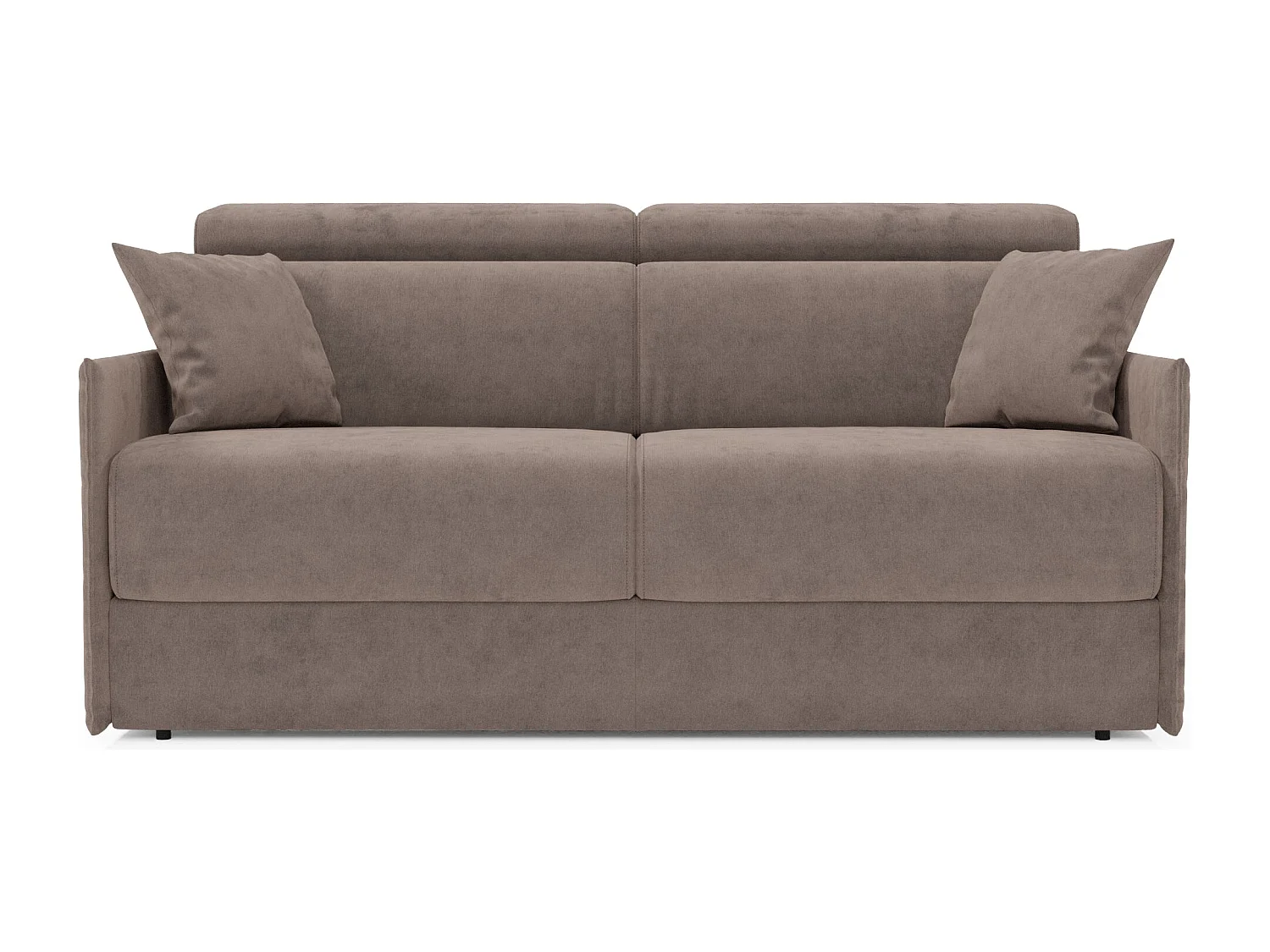 Miryam Schlafsofa mit Matratze mit verstellbaren Kopfstützen aus weichem, fleckenabweisendem Stoff T31 169 cm braun