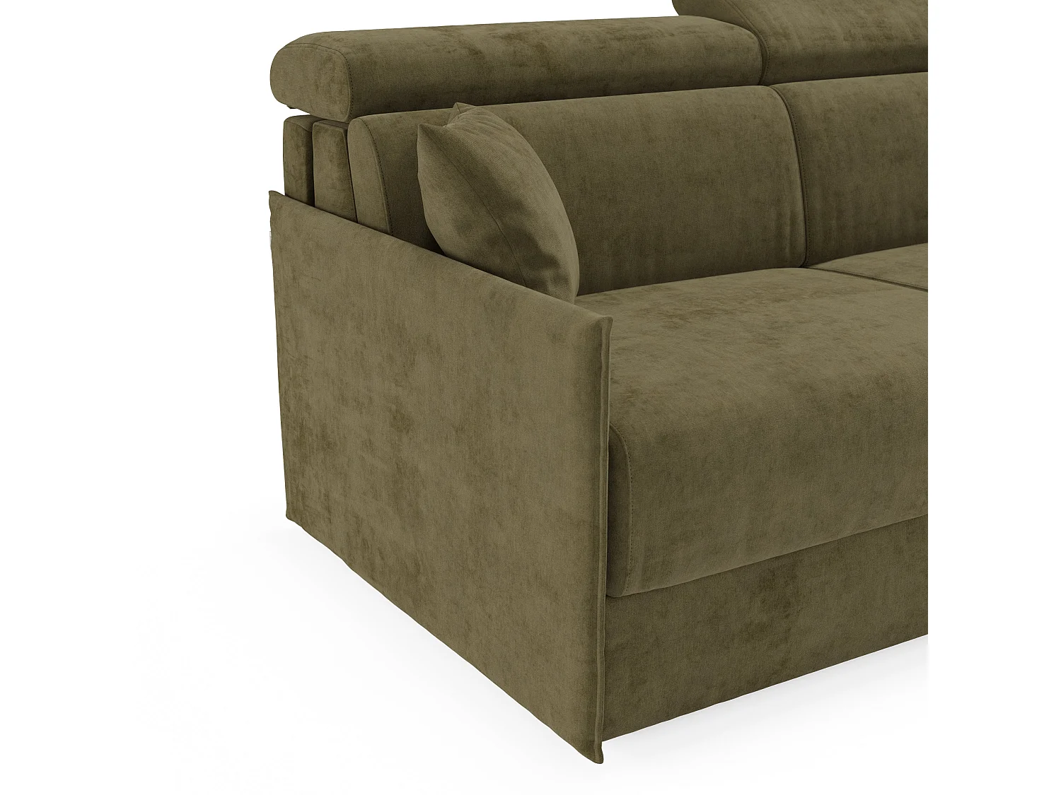 Miryam Schlafsofa mit Matratze mit verstellbaren Kopfstützen aus weichem, fleckenabweisendem Stoff T31 149 cm grün