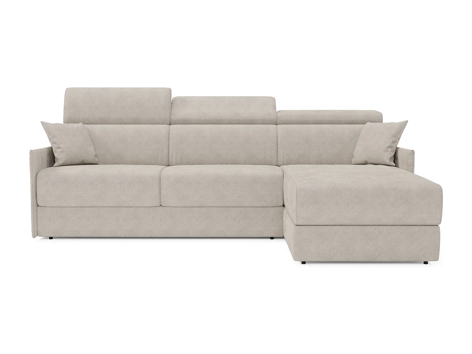 Miryam Canapé convertible d'angle en tissu détachable T31 232 cm Gauche crème