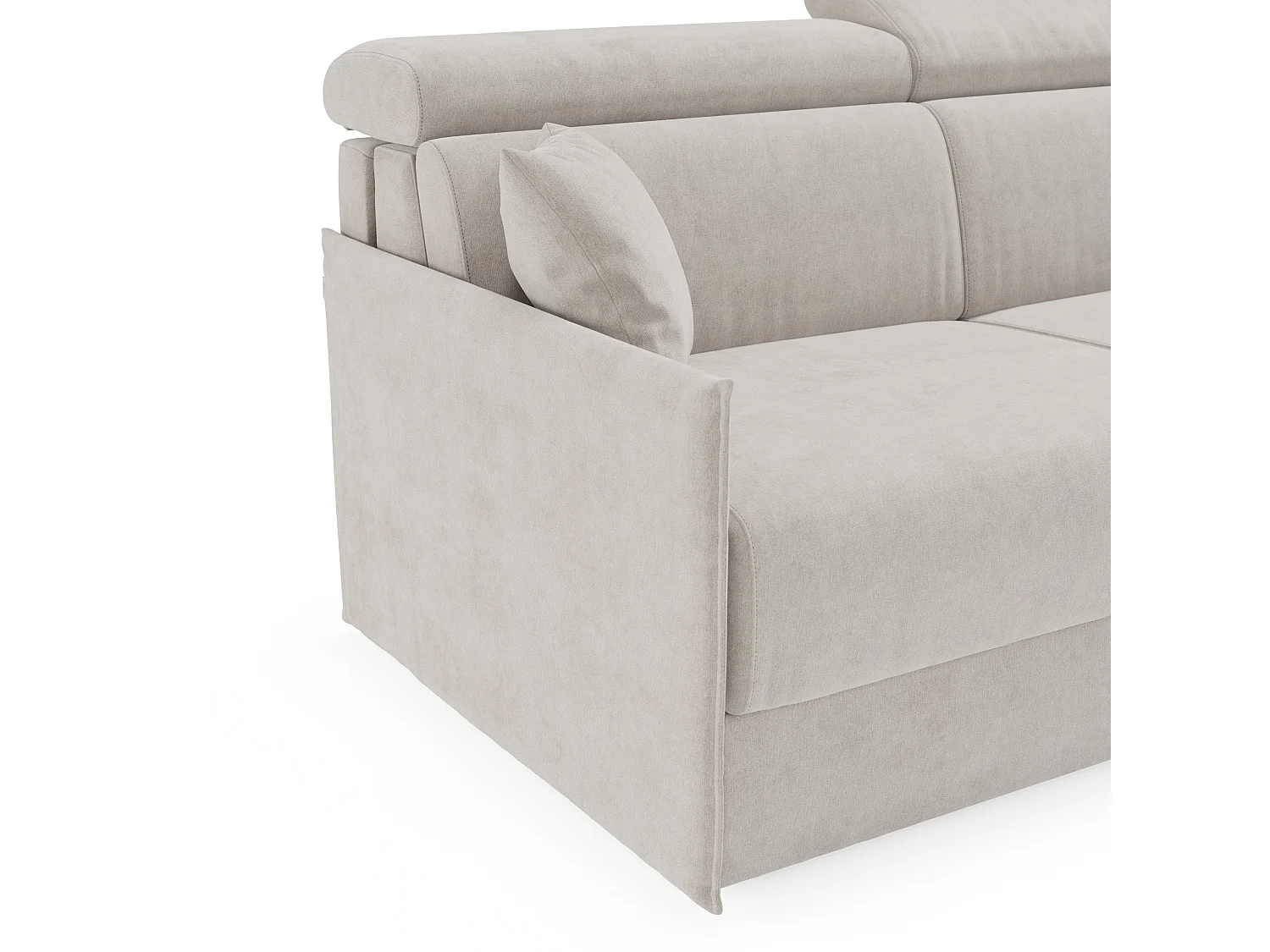 Miryam Schlafsofa mit Matratze mit verstellbaren Kopfstützen aus weichem, fleckenabweisendem Stoff T31 189 cm weiß