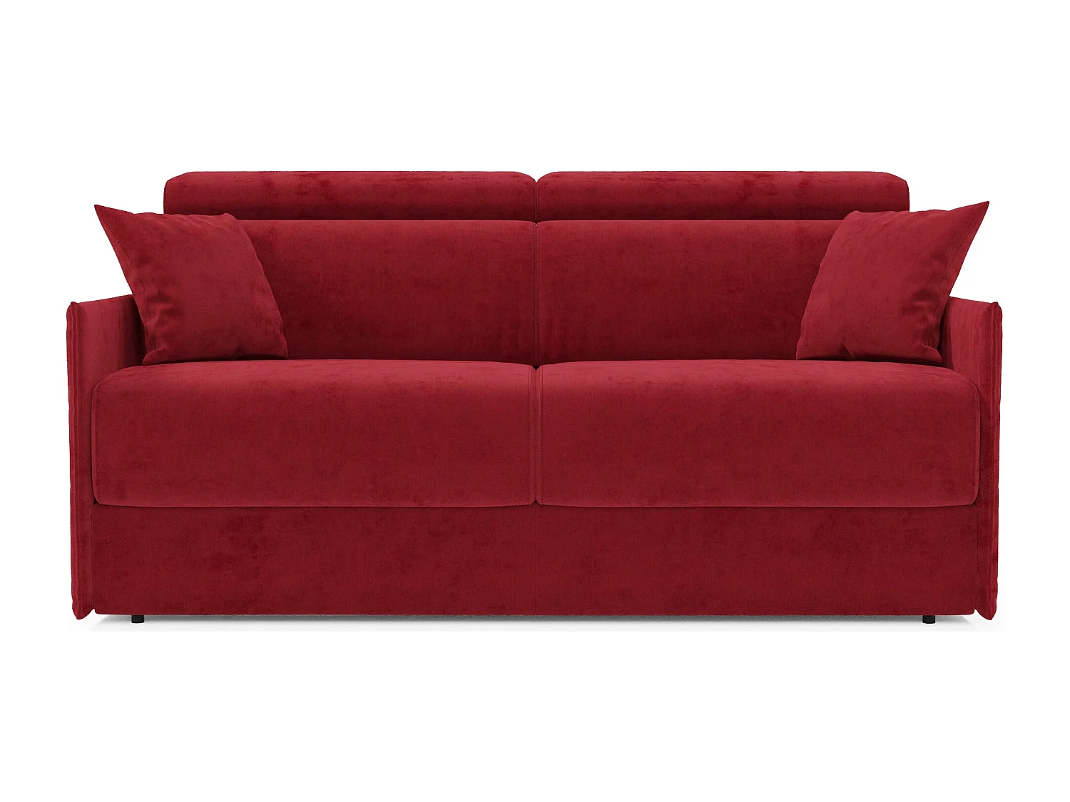 Miryam Schlafsofa mit Matratze mit verstellbaren Kopfstützen aus weichem, fleckenabweisendem Stoff T31 189 cm rot