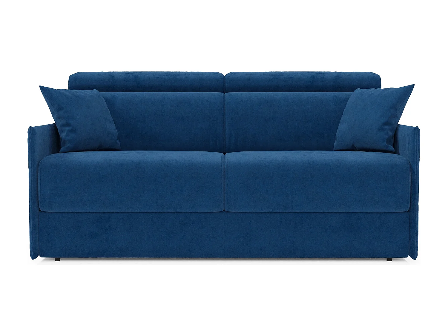 Miryam Schlafsofa mit Matratze mit verstellbaren Kopfstützen aus weichem, fleckenabweisendem Stoff T31 189 cm blau