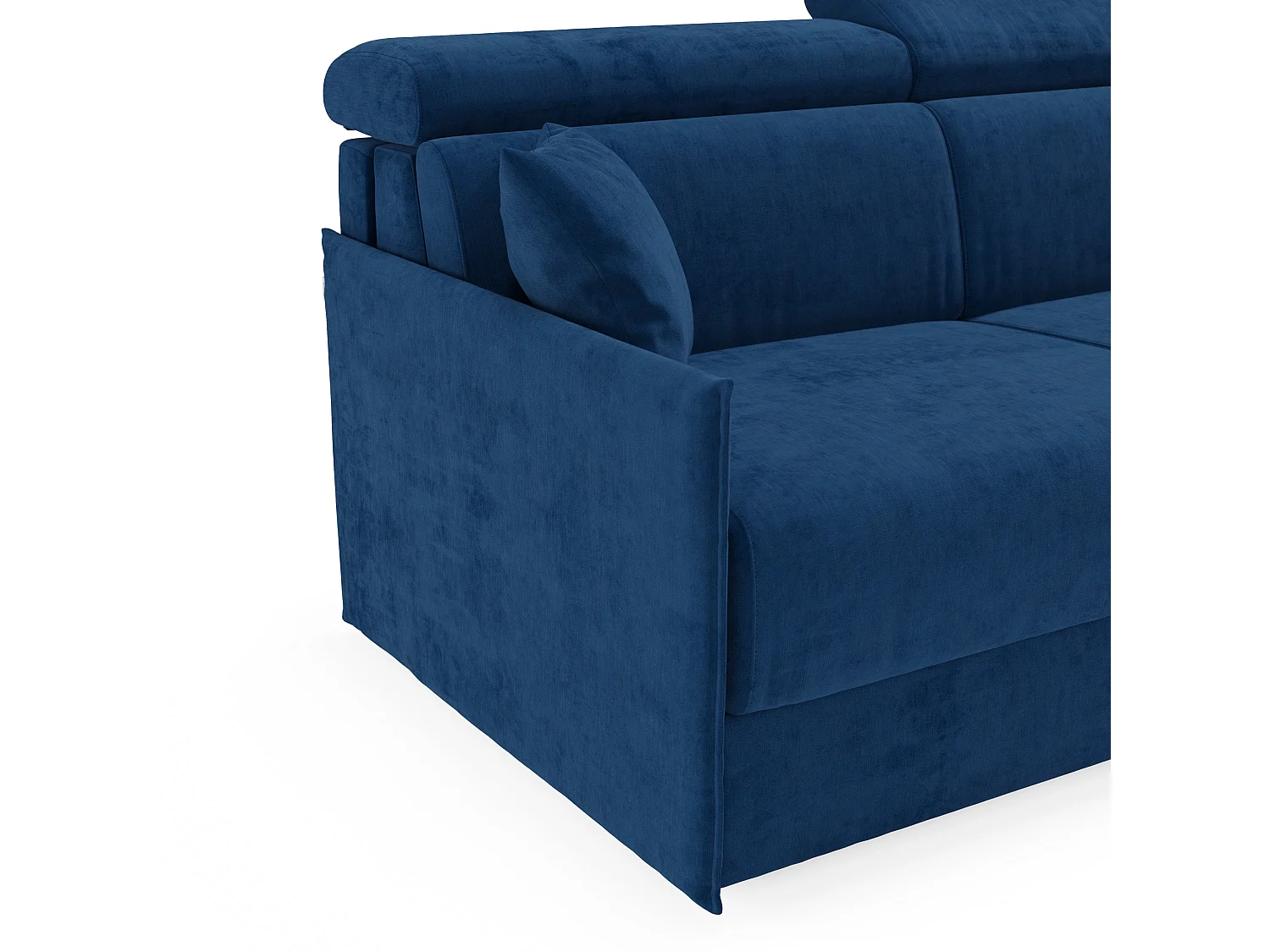 Miryam Schlafsofa mit Matratze mit verstellbaren Kopfstützen aus weichem, fleckenabweisendem Stoff T31 189 cm blau