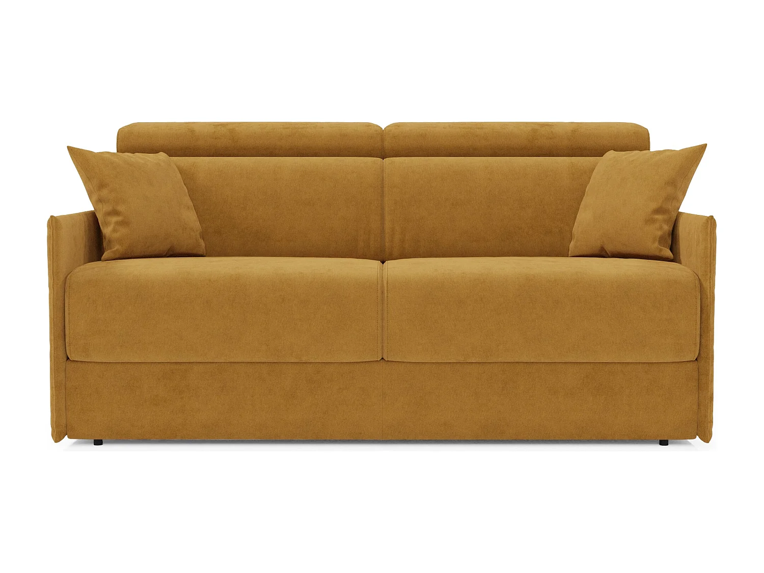 Miryam Schlafsofa mit Matratze mit verstellbaren Kopfstützen aus weichem, fleckenabweisendem Stoff T31 149 cm gelb