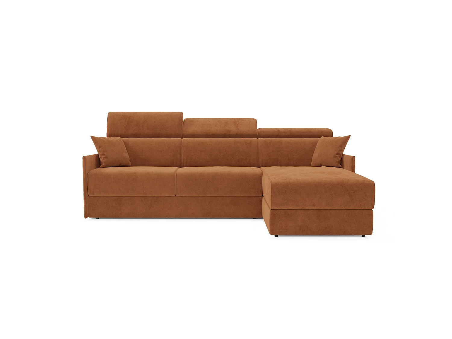 Miryam Canapé convertible d'angle en tissu détachable T31 272 cm Gauche orange