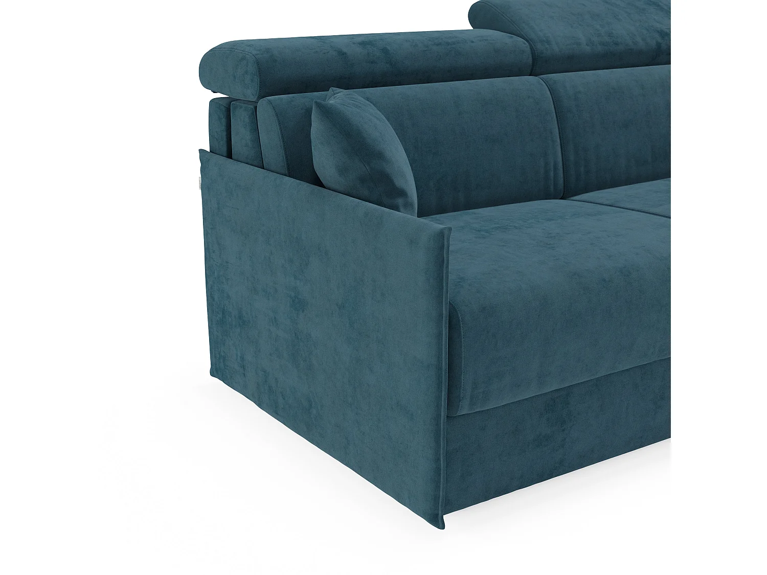 Miryam Ecksofa mit Matratze mit verstellbaren Kopfstützen aus weichem, fleckenabweisendem Stoff T31 252 cm links petrol