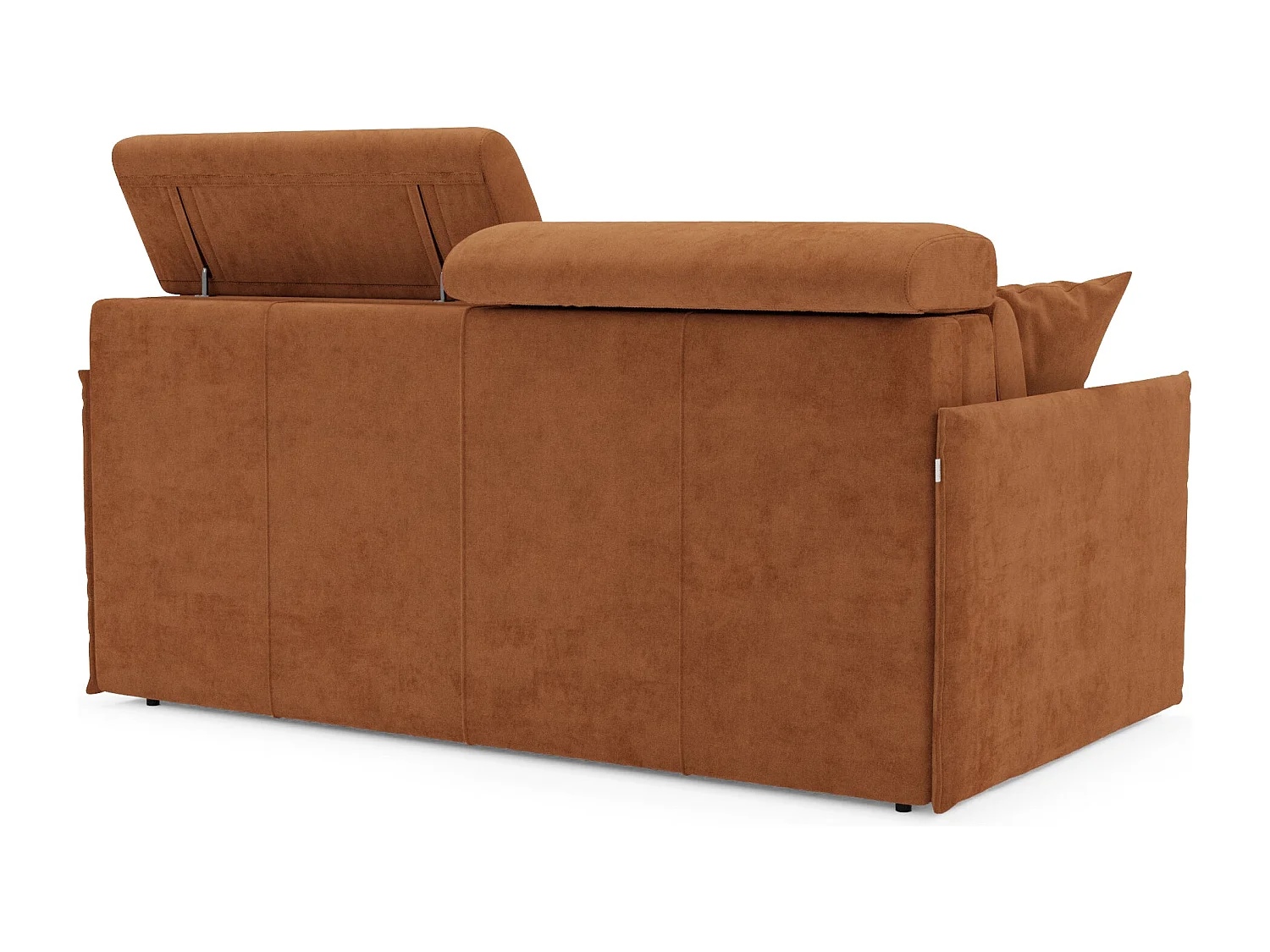 Miryam Schlafsofa mit Matratze mit verstellbaren Kopfstützen aus weichem, fleckenabweisendem Stoff T31 149 cm rostrot
