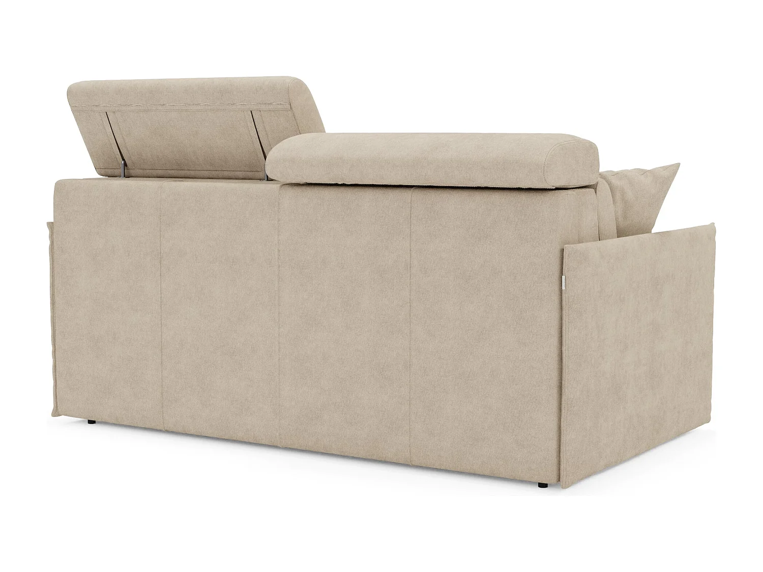 Miryam Schlafsofa mit Matratze mit verstellbaren Kopfstützen aus weichem, fleckenabweisendem Stoff T31 169 cm beige