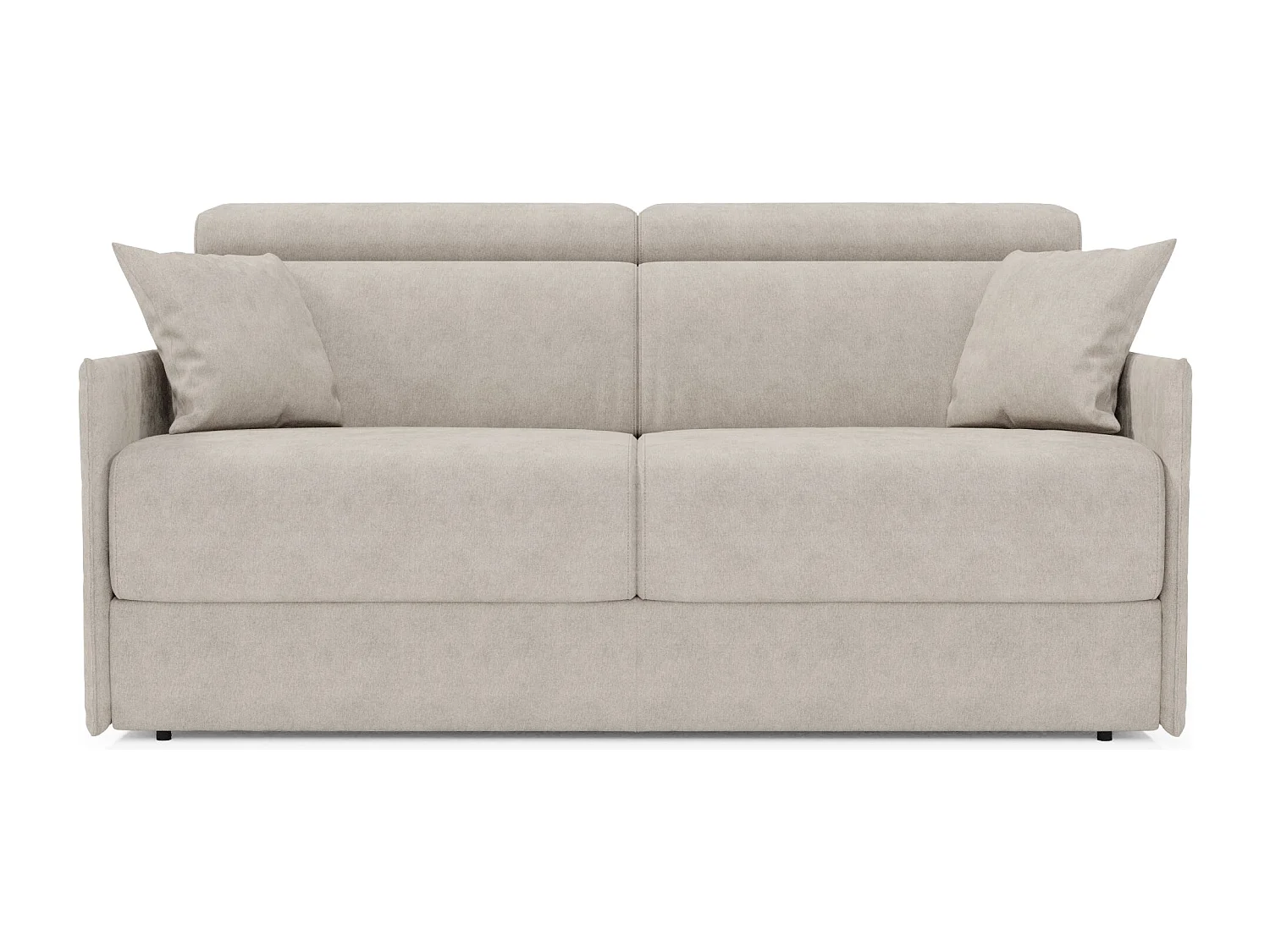 Miryam Schlafsofa mit Matratze mit verstellbaren Kopfstützen aus weichem, fleckenabweisendem Stoff T31 149 cm creme