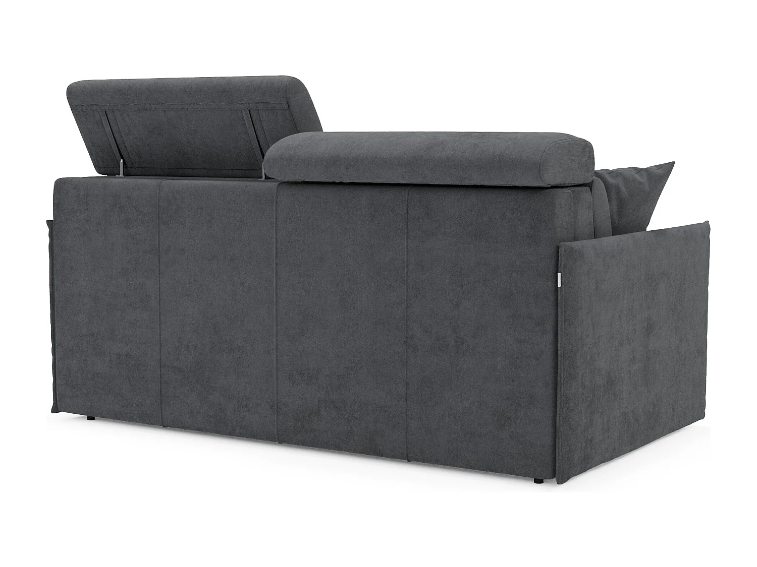 Miryam Schlafsofa mit Matratze mit verstellbaren Kopfstützen aus weichem, fleckenabweisendem Stoff T31 169 cm anthrazitgrau