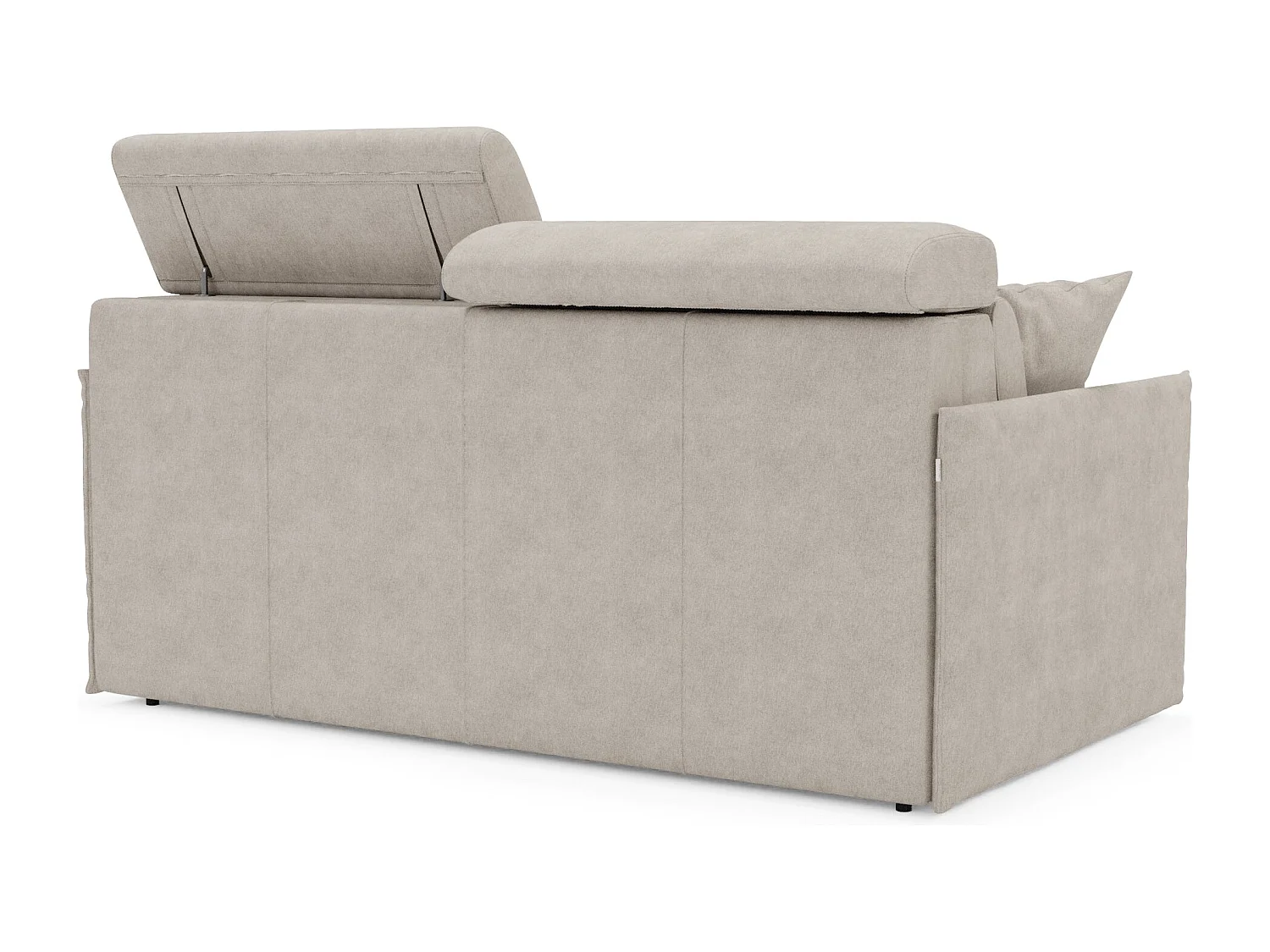 Miryam Schlafsofa mit Matratze mit verstellbaren Kopfstützen aus weichem, fleckenabweisendem Stoff T31 189 cm creme