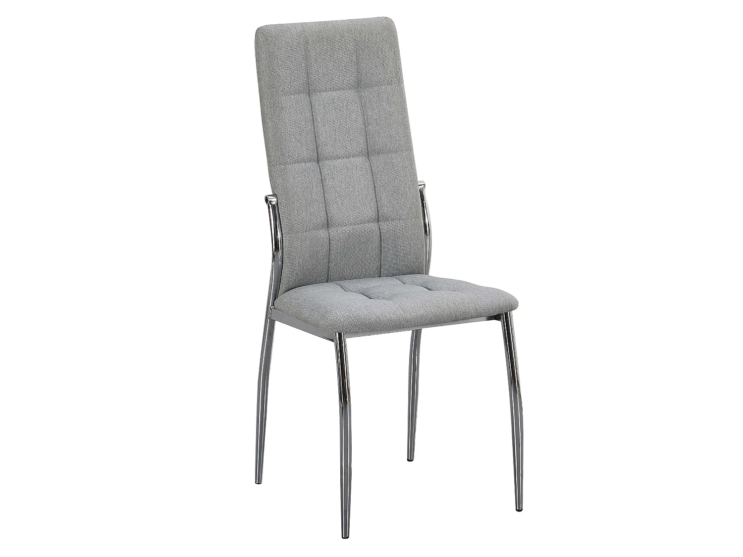 Pack 4 sillas comedor Laci gris metal cromado en tela 46x101x54 cm