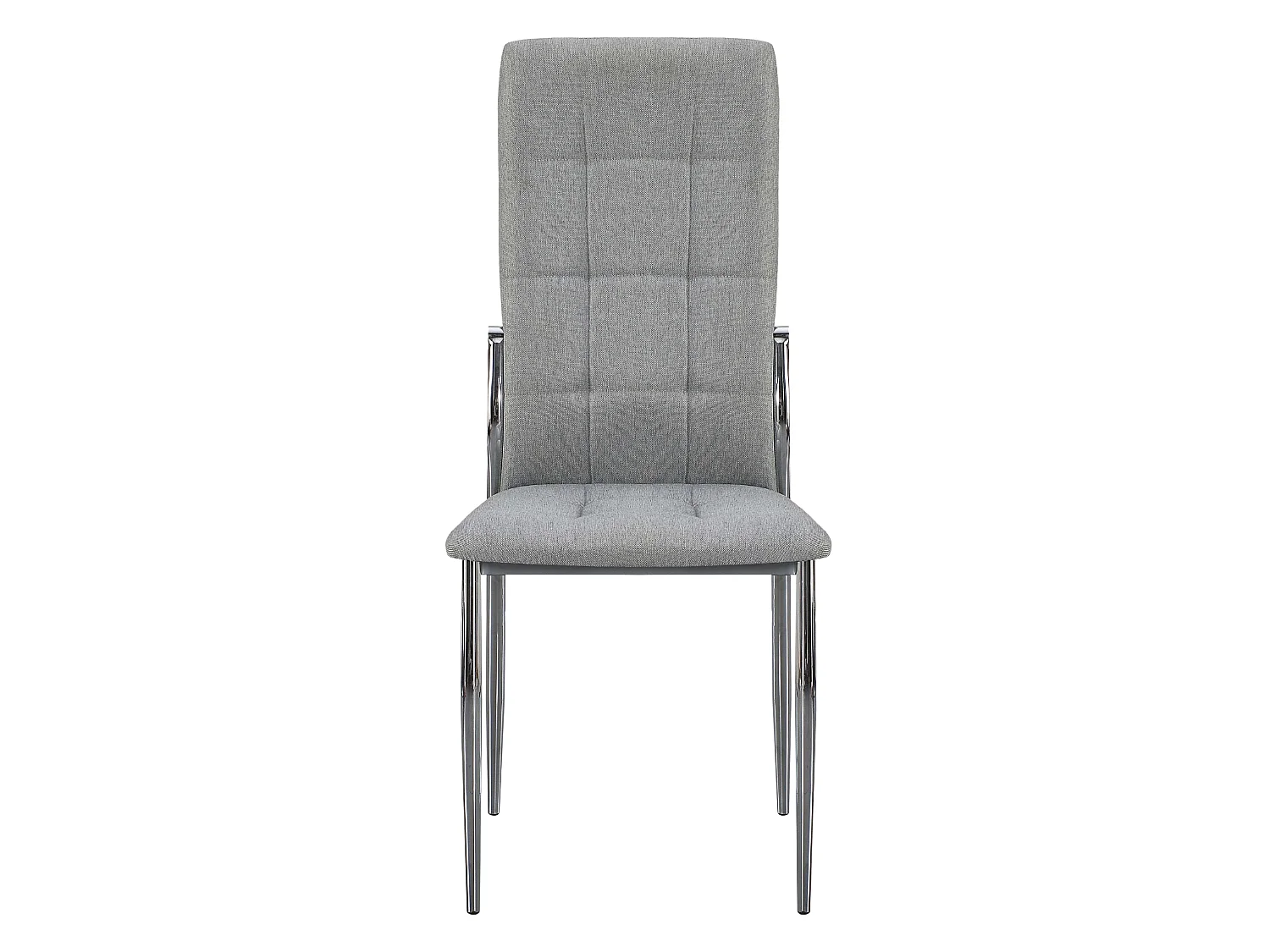 Pack 4 sillas comedor Laci gris metal cromado en tela 46x101x54 cm