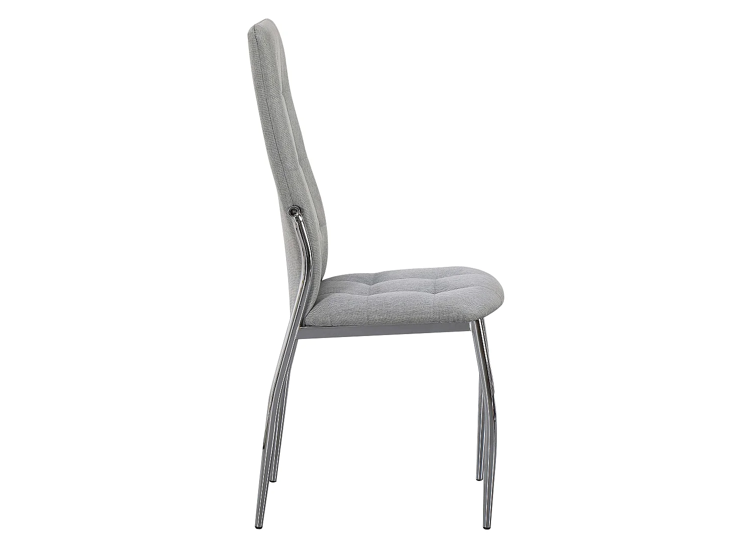 Pack 4 sillas comedor Laci gris metal cromado en tela 46x101x54 cm