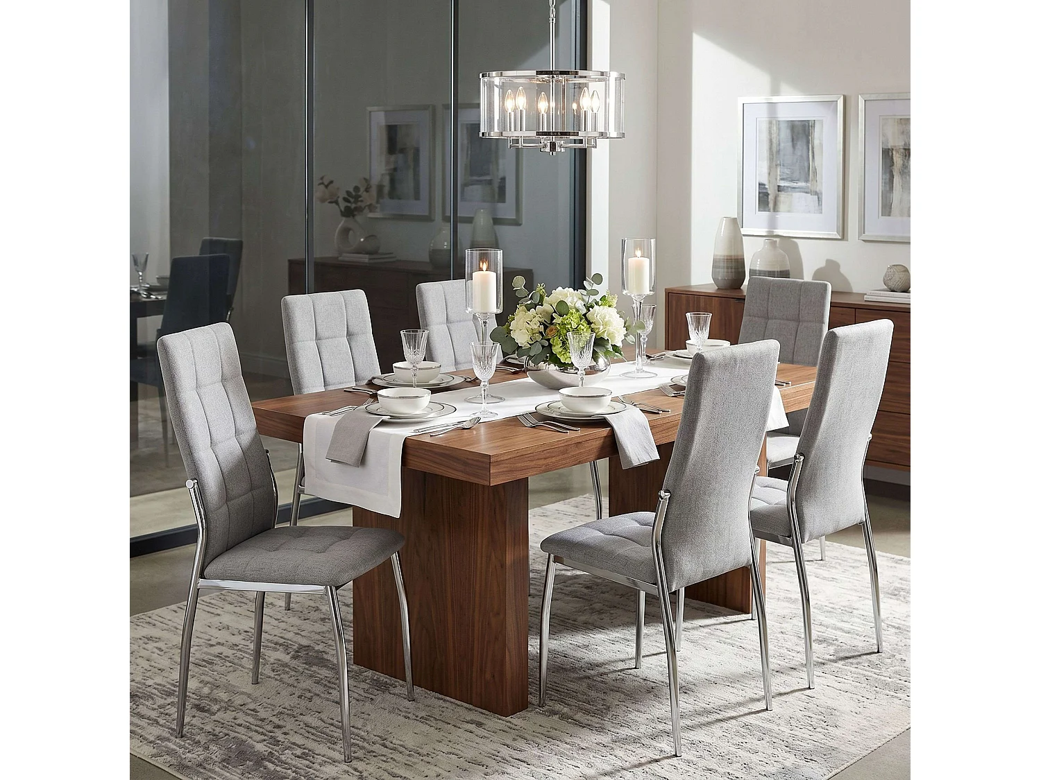 Pack 2 sillas de comedor Laci en color gris 46x101x54 cm