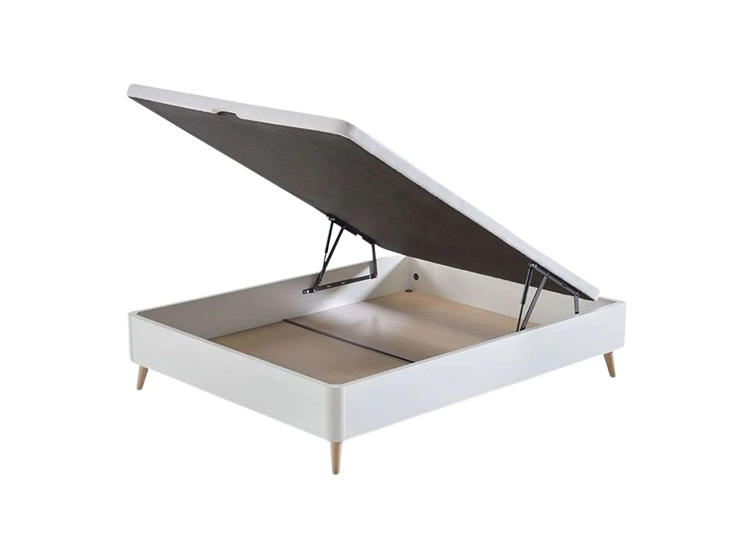 Pack Descanso 90x190 cm: Canapé y Colchón Grafeno Bio Blanco con Patas