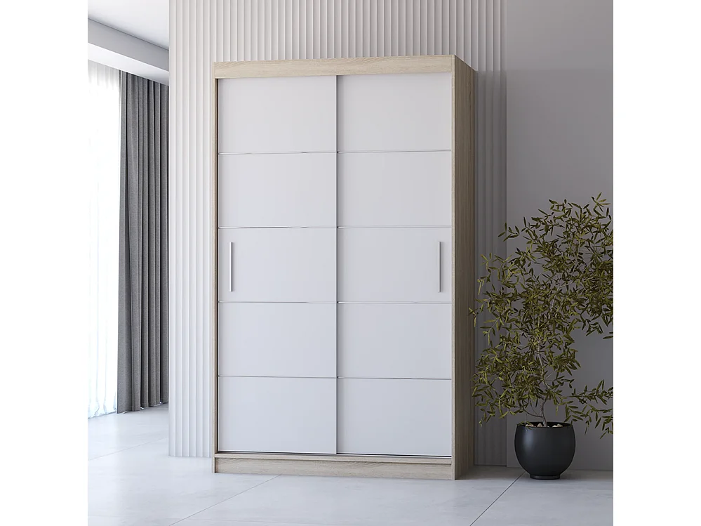 Armoire à portes coulissantes NEOMI 06 + baguettes décoratives 120 cm