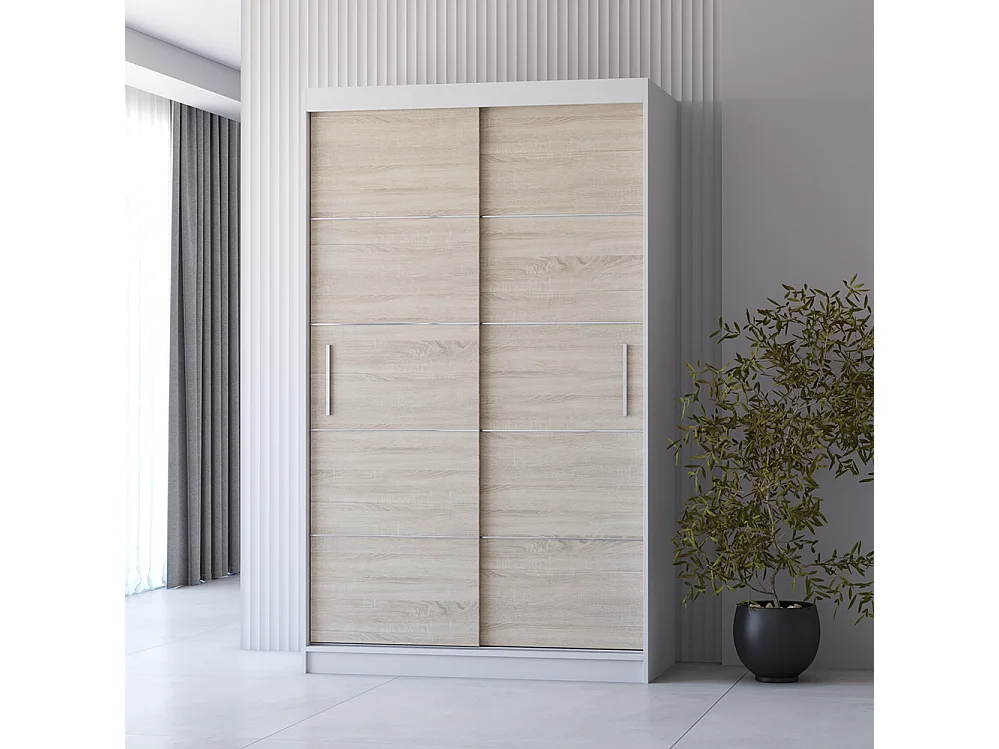 Armoire à portes coulissantes NEOMI 06 + baguettes décoratives 120 cm