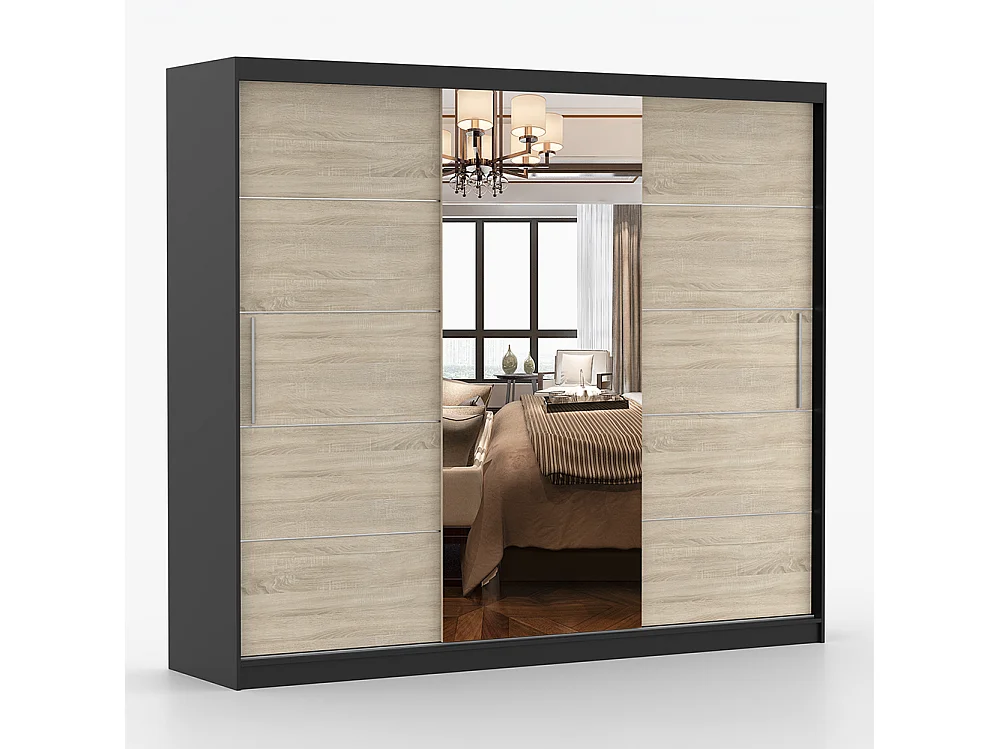 Armoire à portes coulissantes ALBA I 250 cm + miroir
