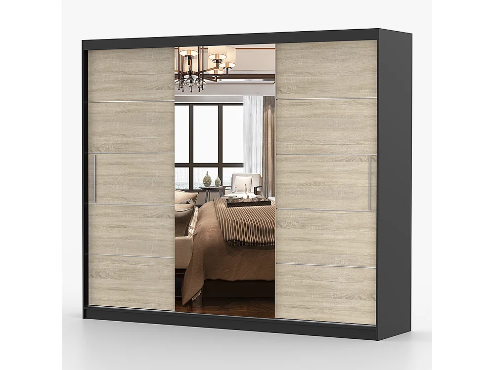 Armoire à portes coulissantes ALBA I 250 cm + miroir
