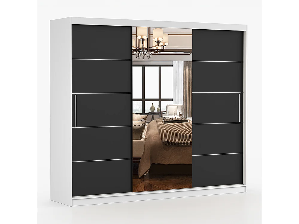 Armoire à portes coulissantes ALBA II 250 cm + miroir
