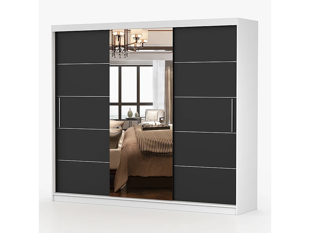 Armoire à portes coulissantes ALBA II 250 cm + miroir